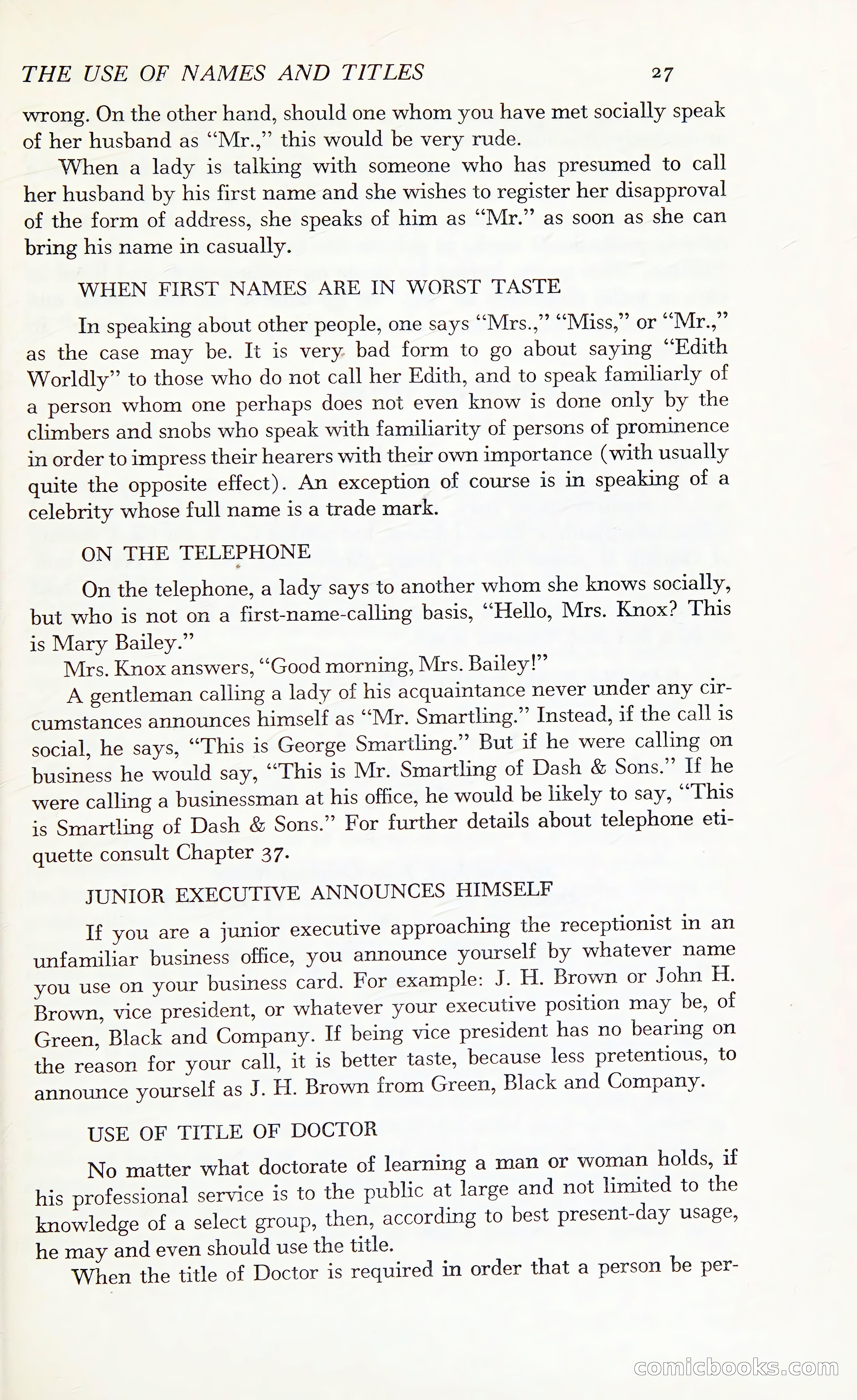 Etiquette: The Blue Book of Social Usage — page 64 of 399