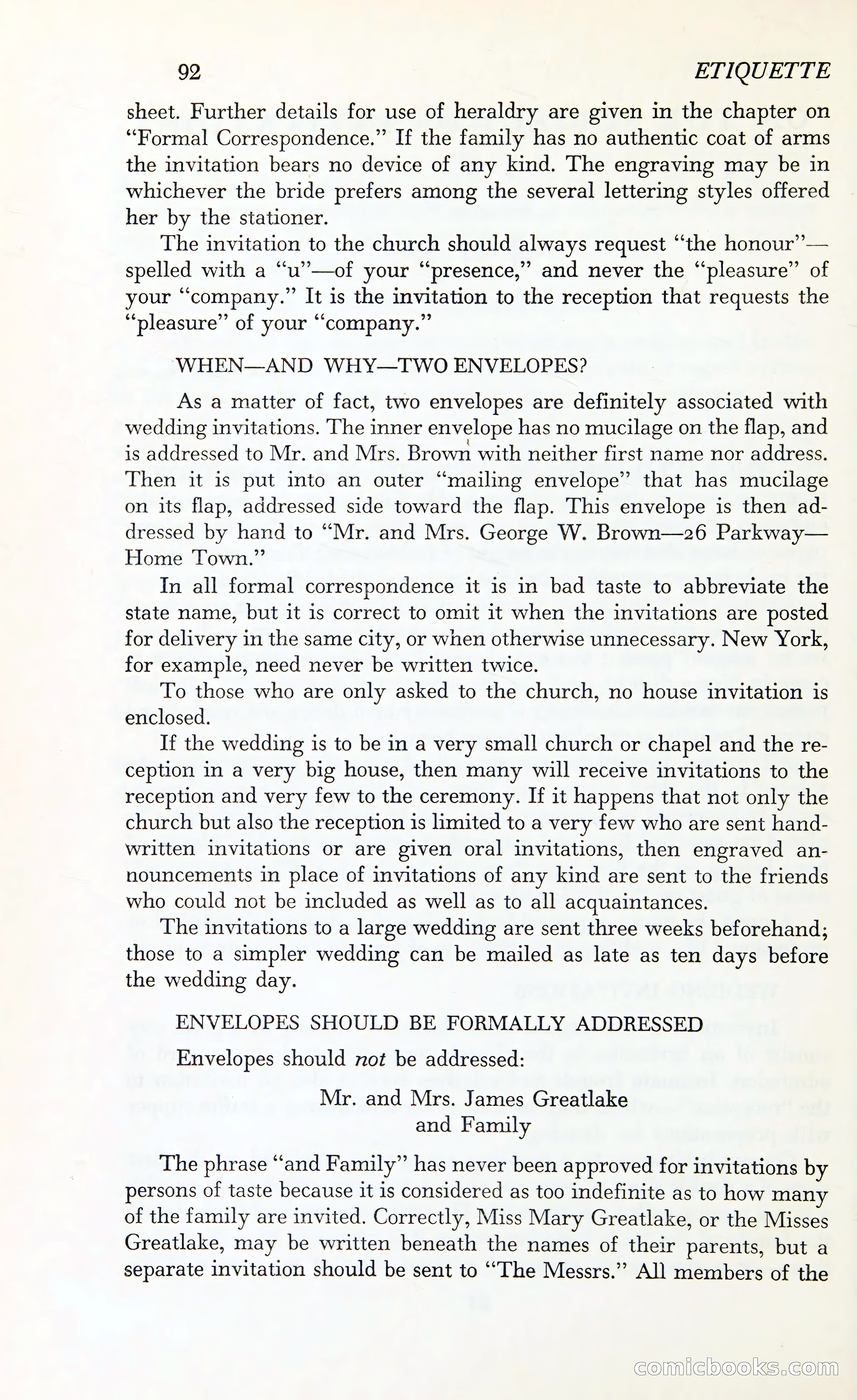 Etiquette: The Blue Book of Social Usage — page 129 of 399