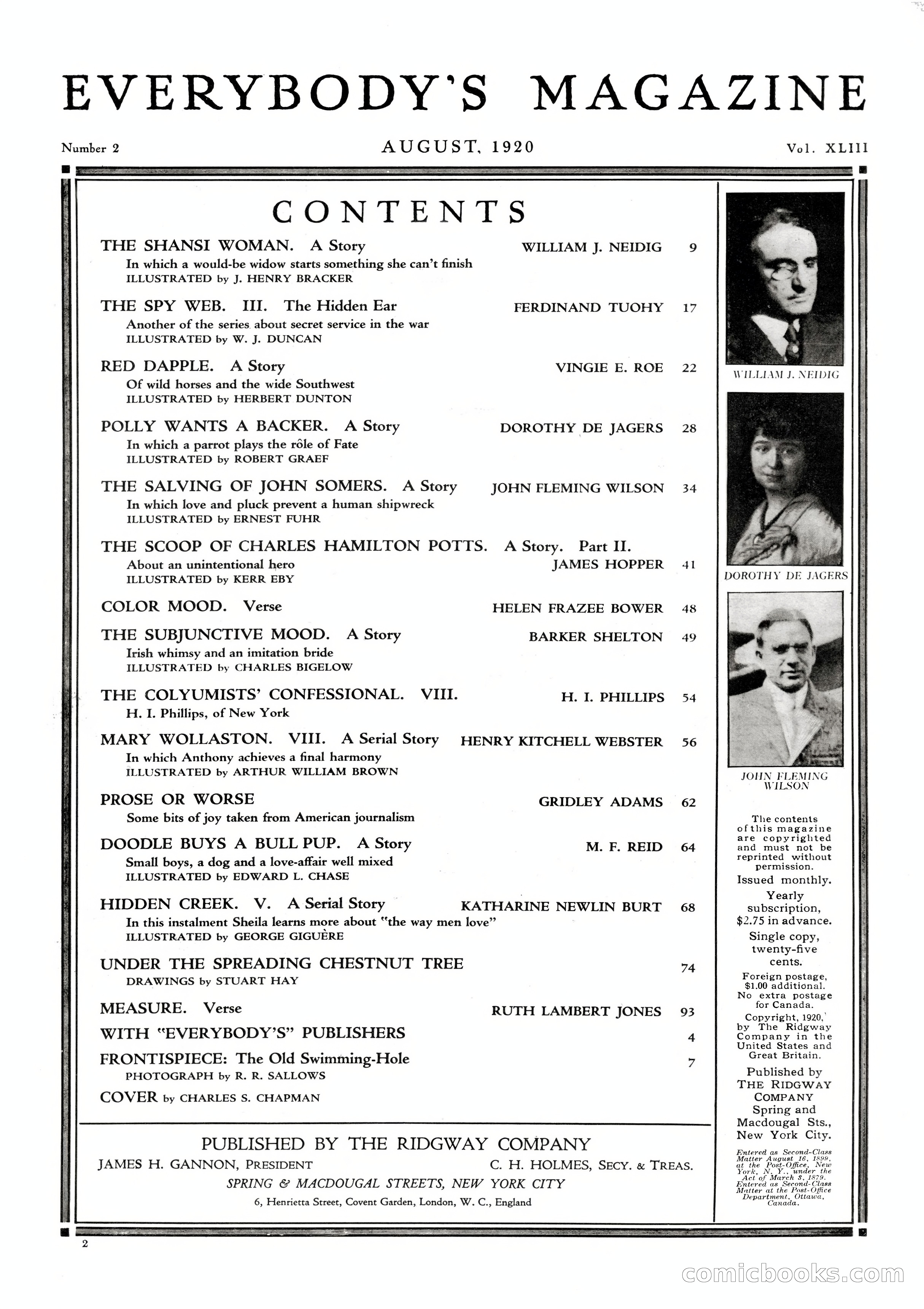 Everybody's Magazine, August 1920 — page 4 of 102