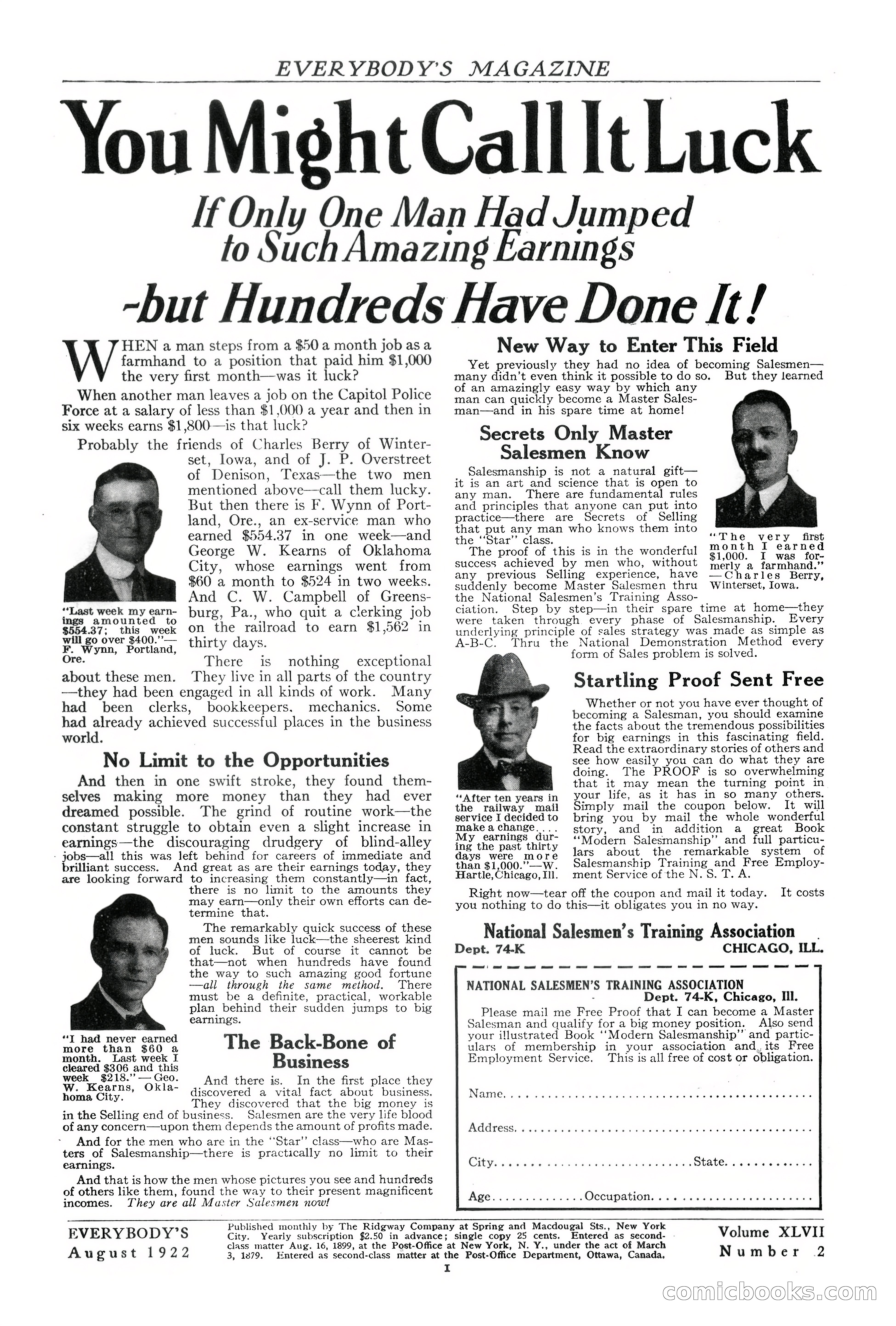 Everybody's Magazine, August 1922 — page 3 of 196
