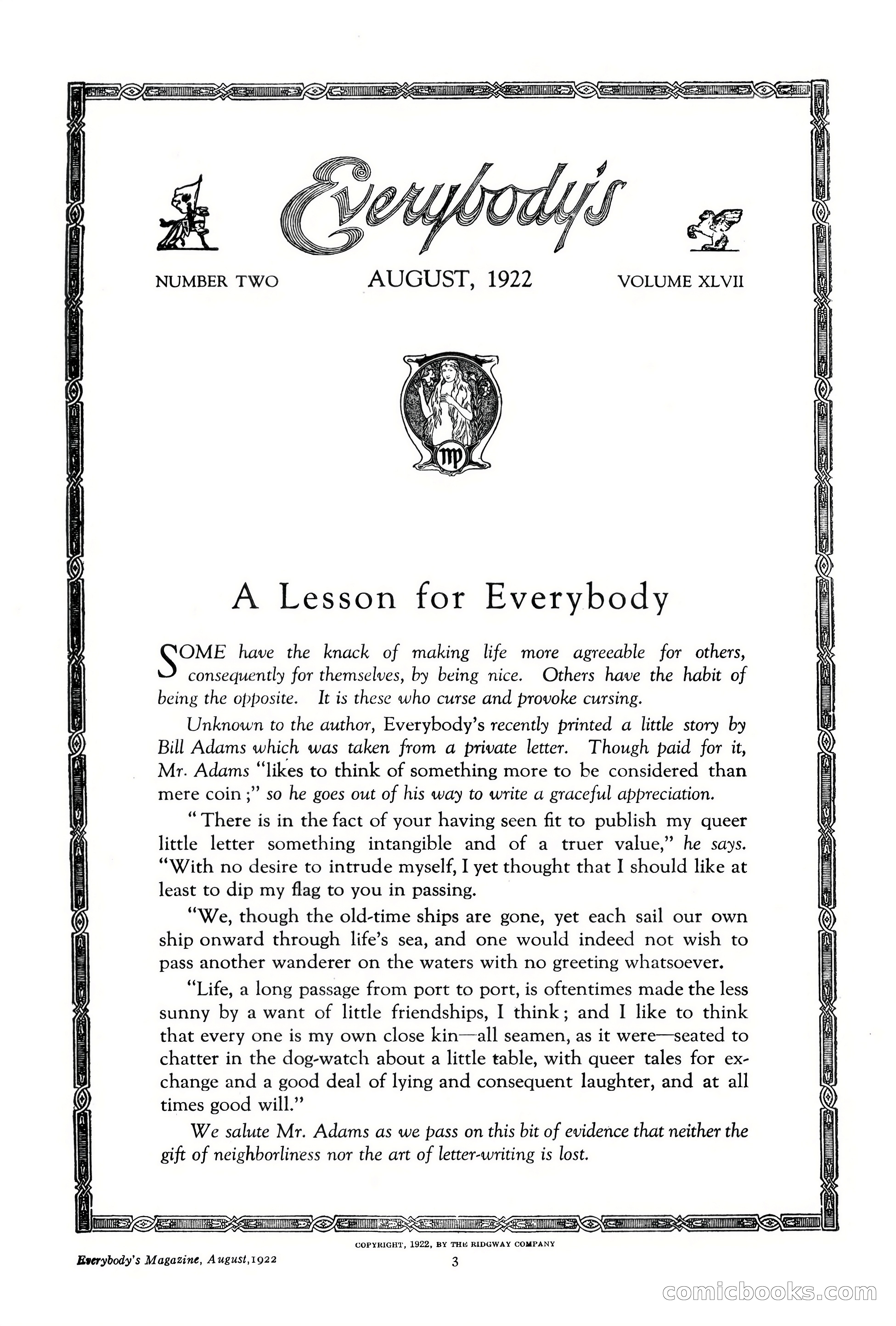 Everybody's Magazine, August 1922 — page 9 of 196