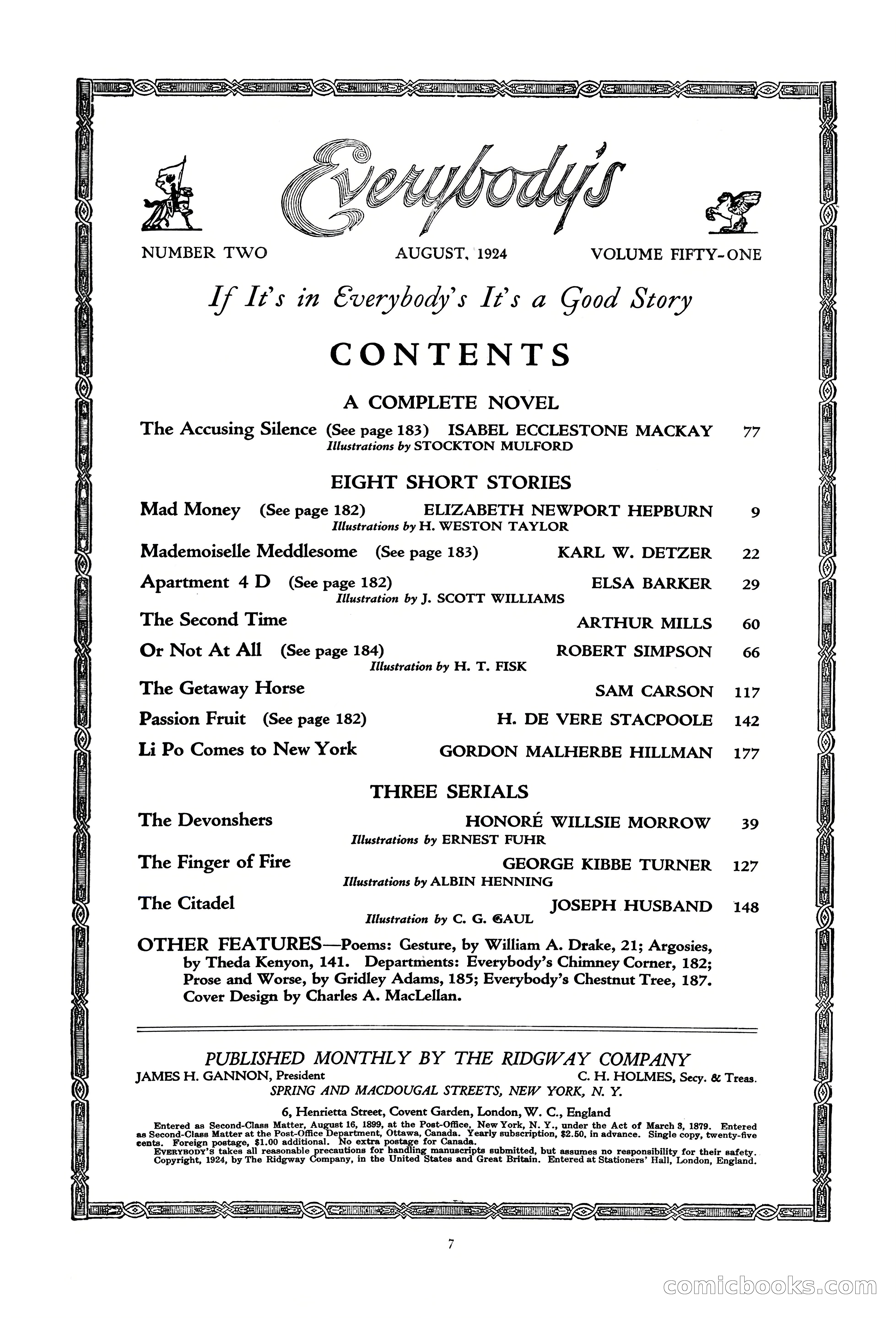 Everybody's Magazine, August 1924 — page 9 of 204