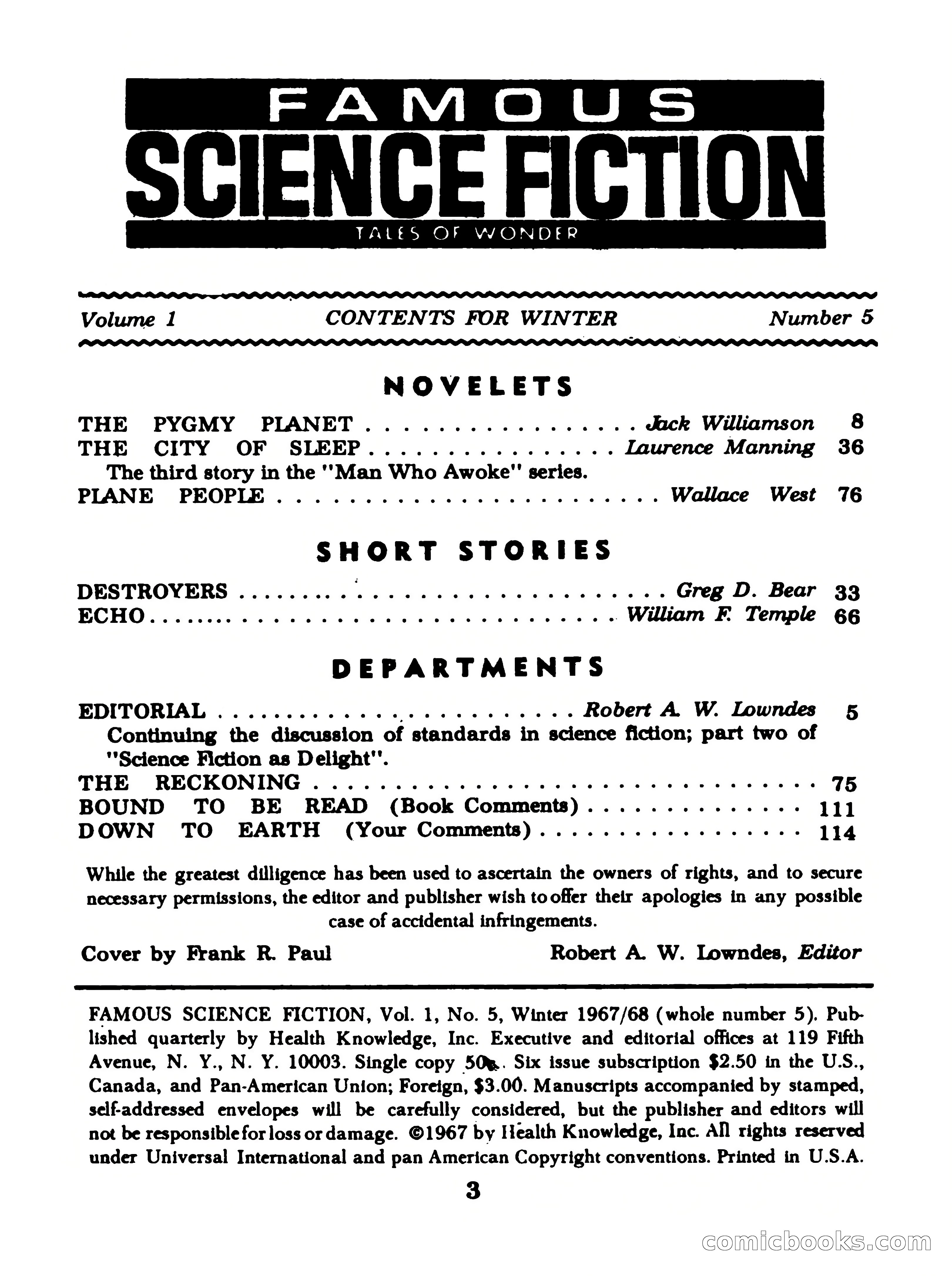 Famous Science Fiction No. 5 — page 3 of 132