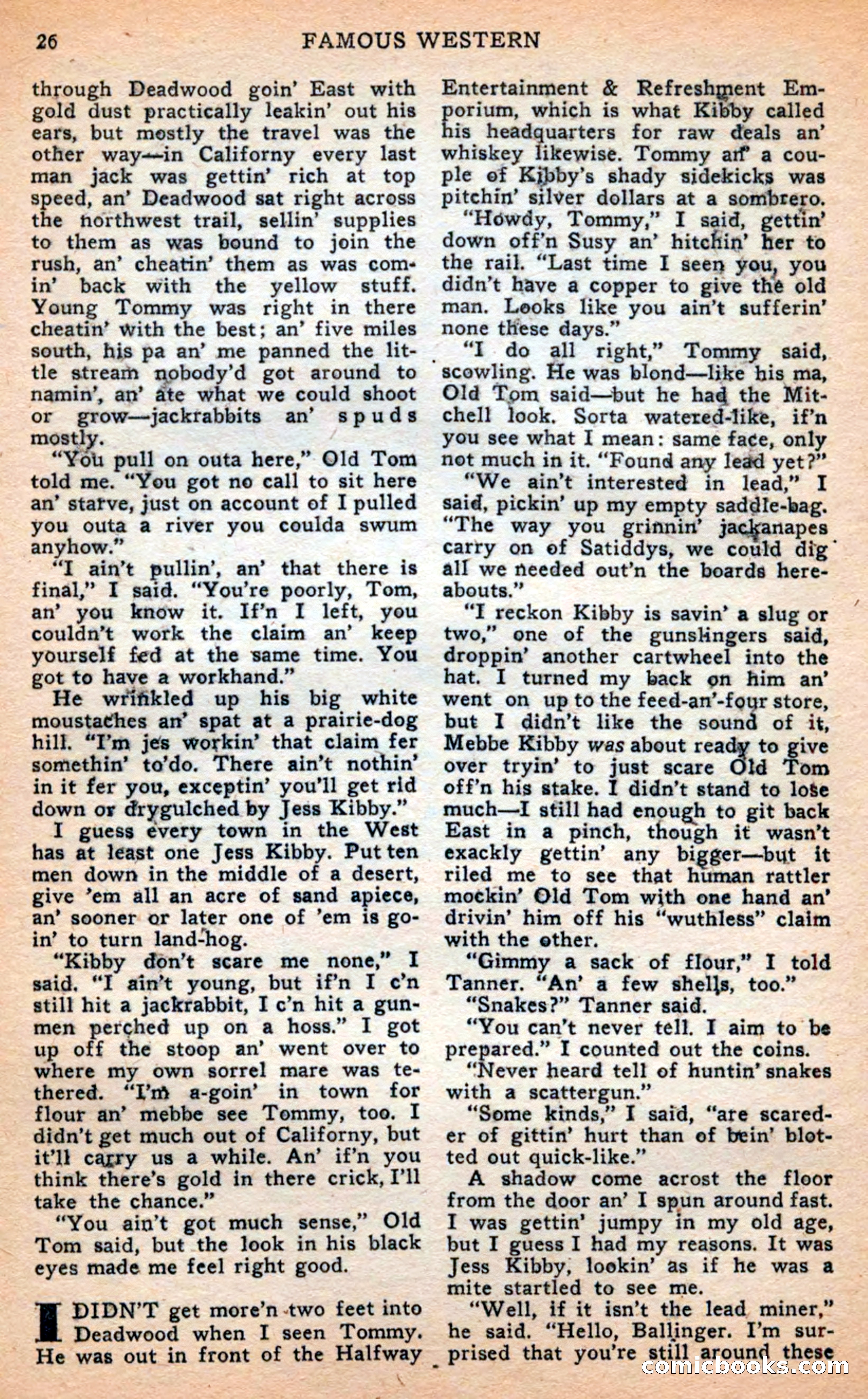 Famous Western, April 1948 — page 26 of 101