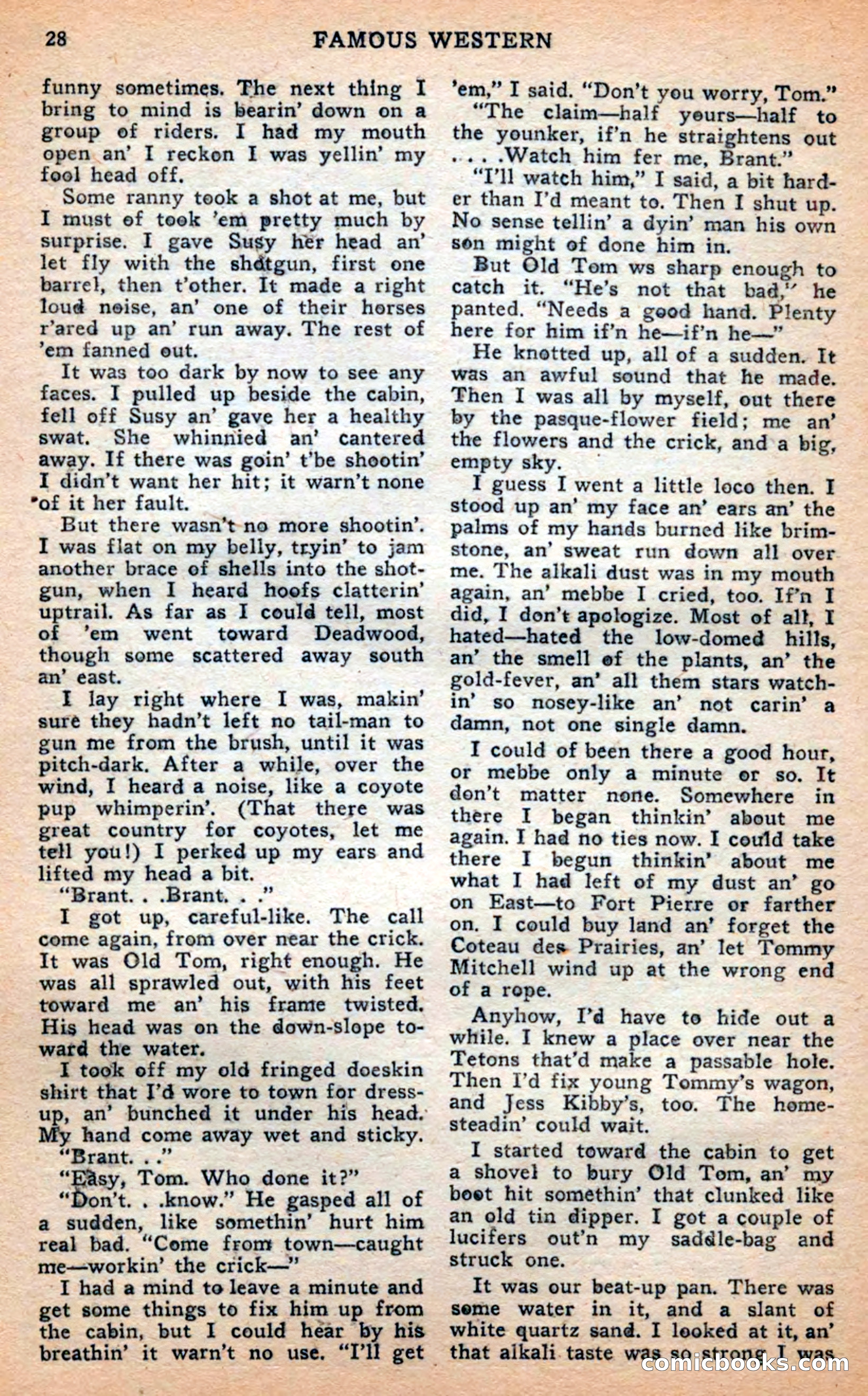 Famous Western, April 1948 — page 28 of 101
