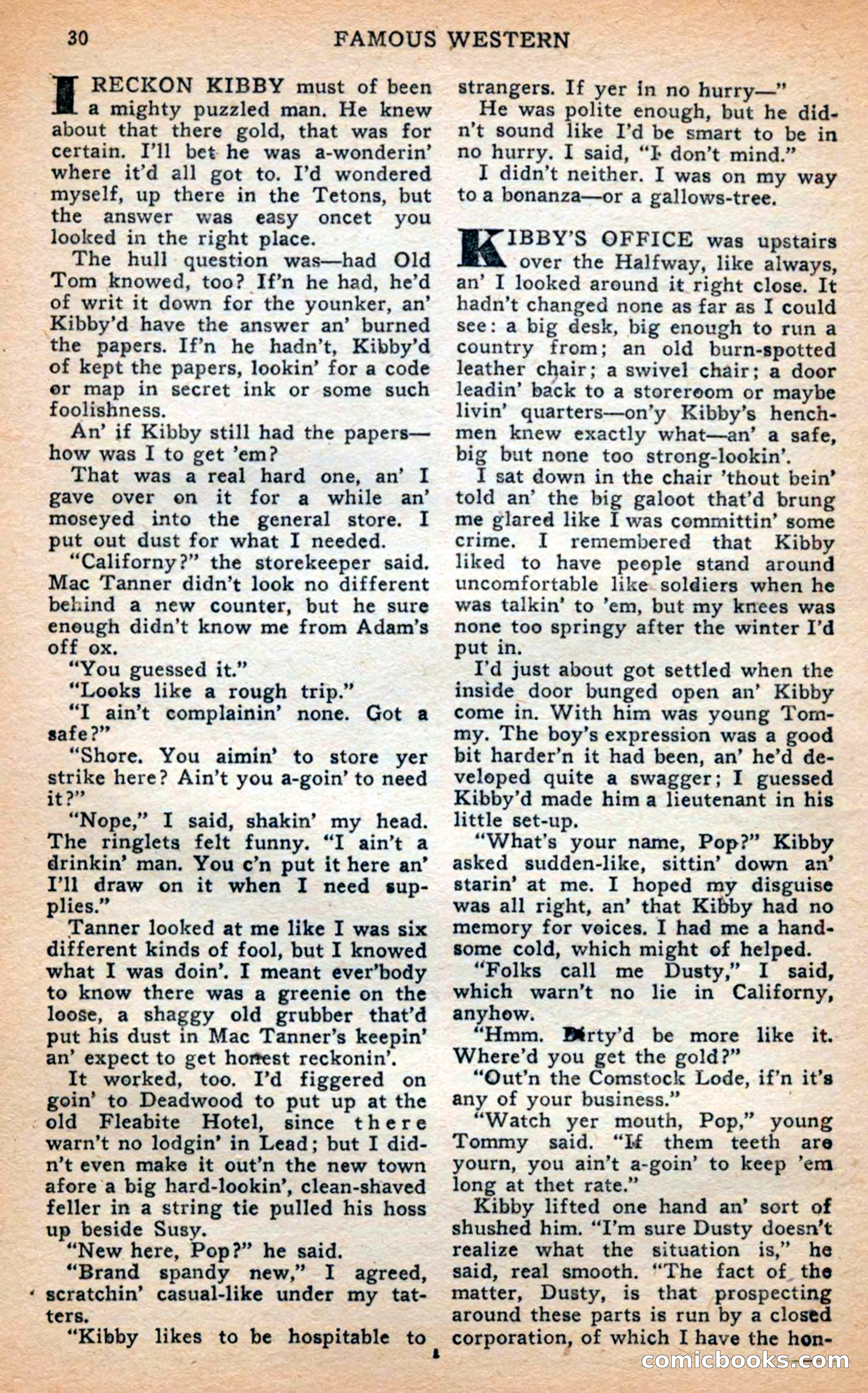 Famous Western, April 1948 — page 30 of 101