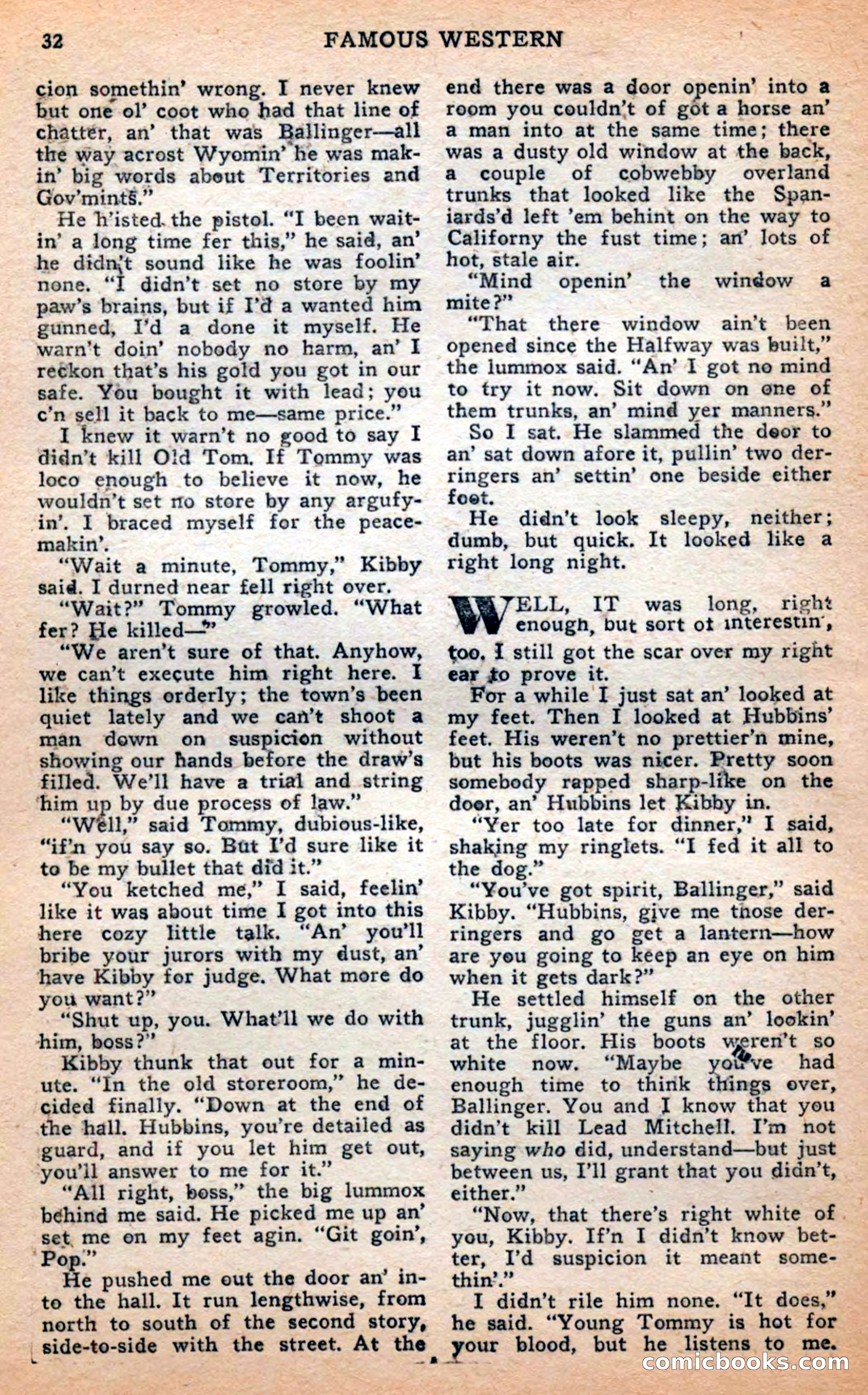 Famous Western, April 1948 — page 32 of 101