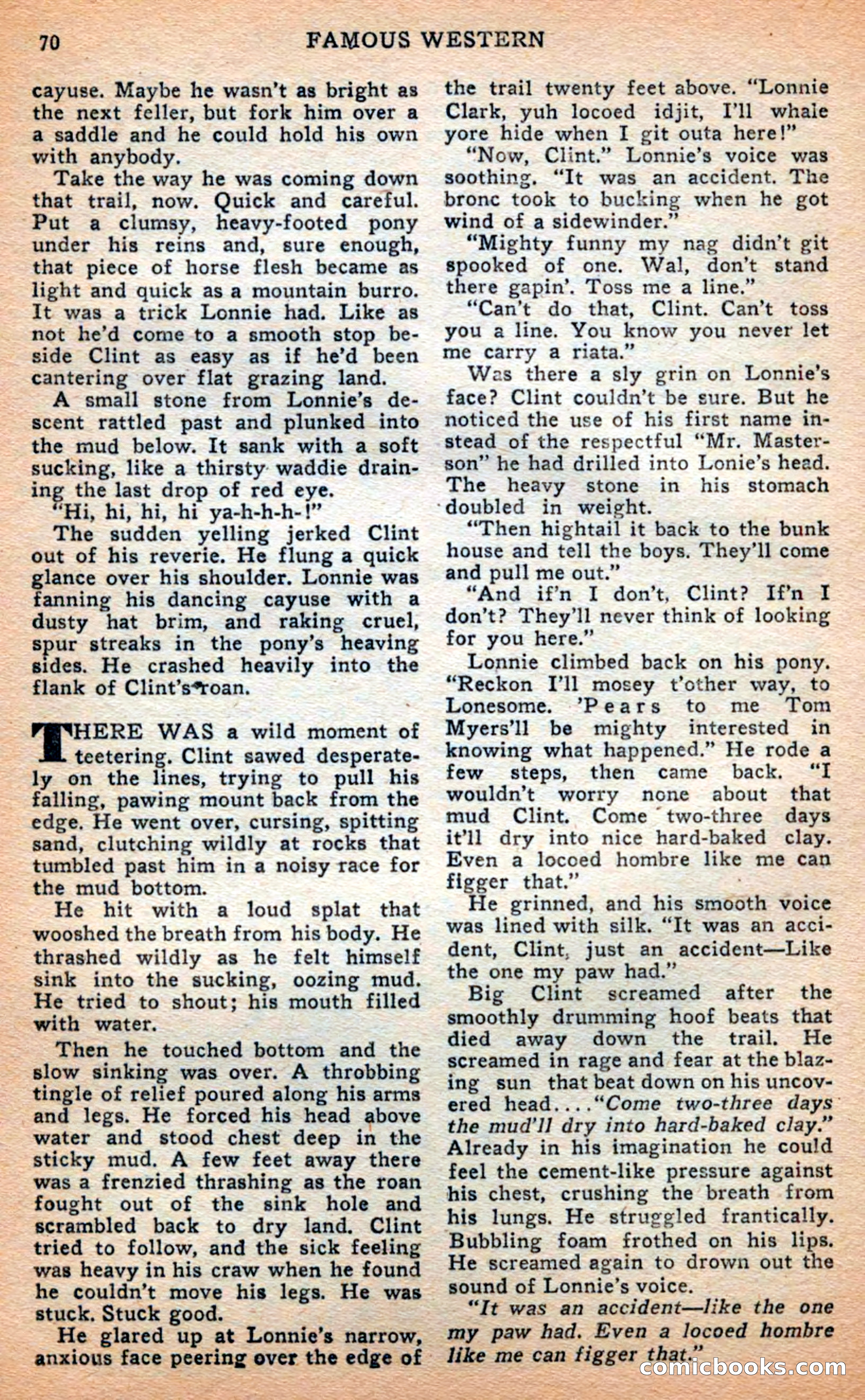 Famous Western, April 1948 — page 70 of 101