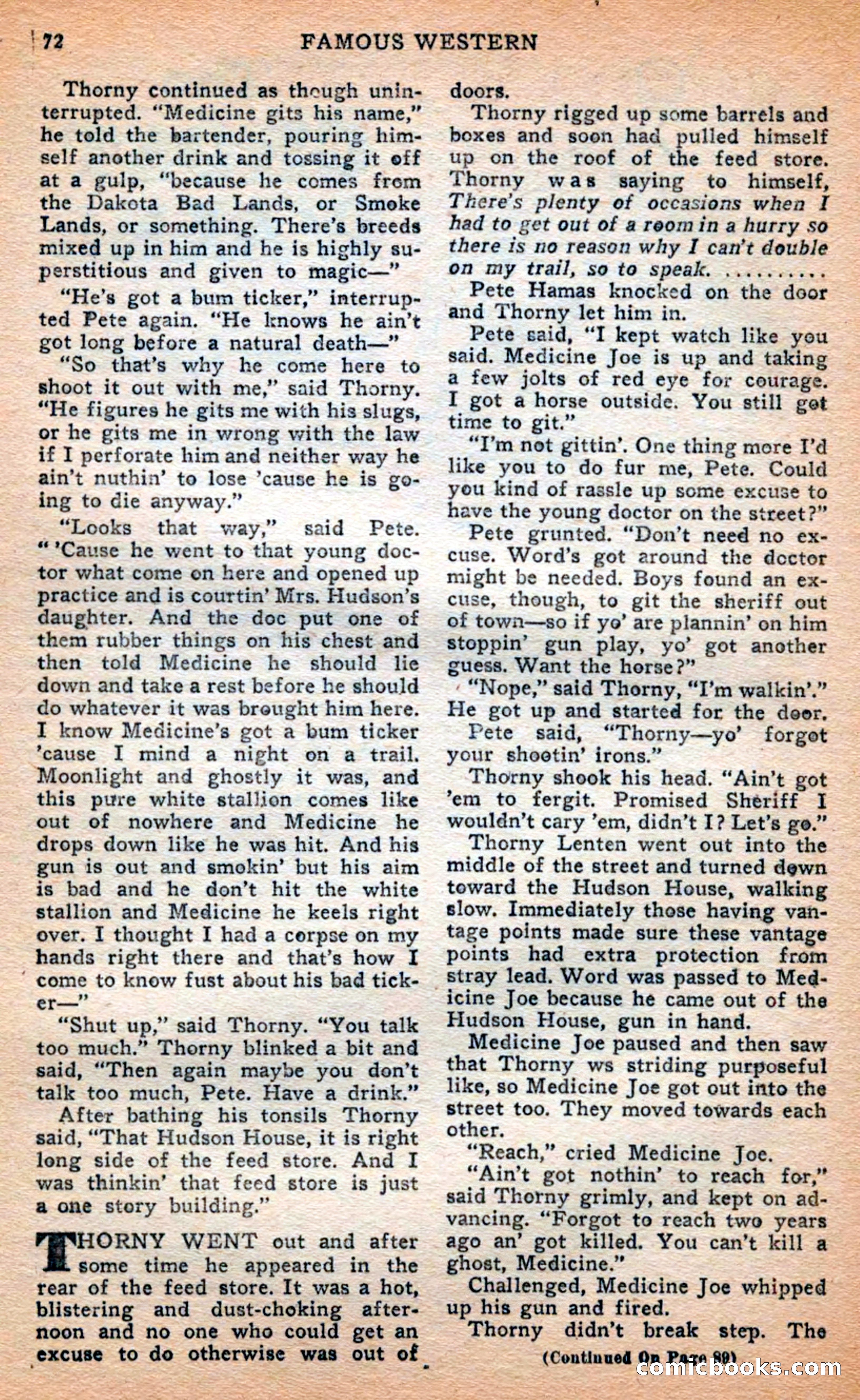 Famous Western, April 1948 — page 72 of 101