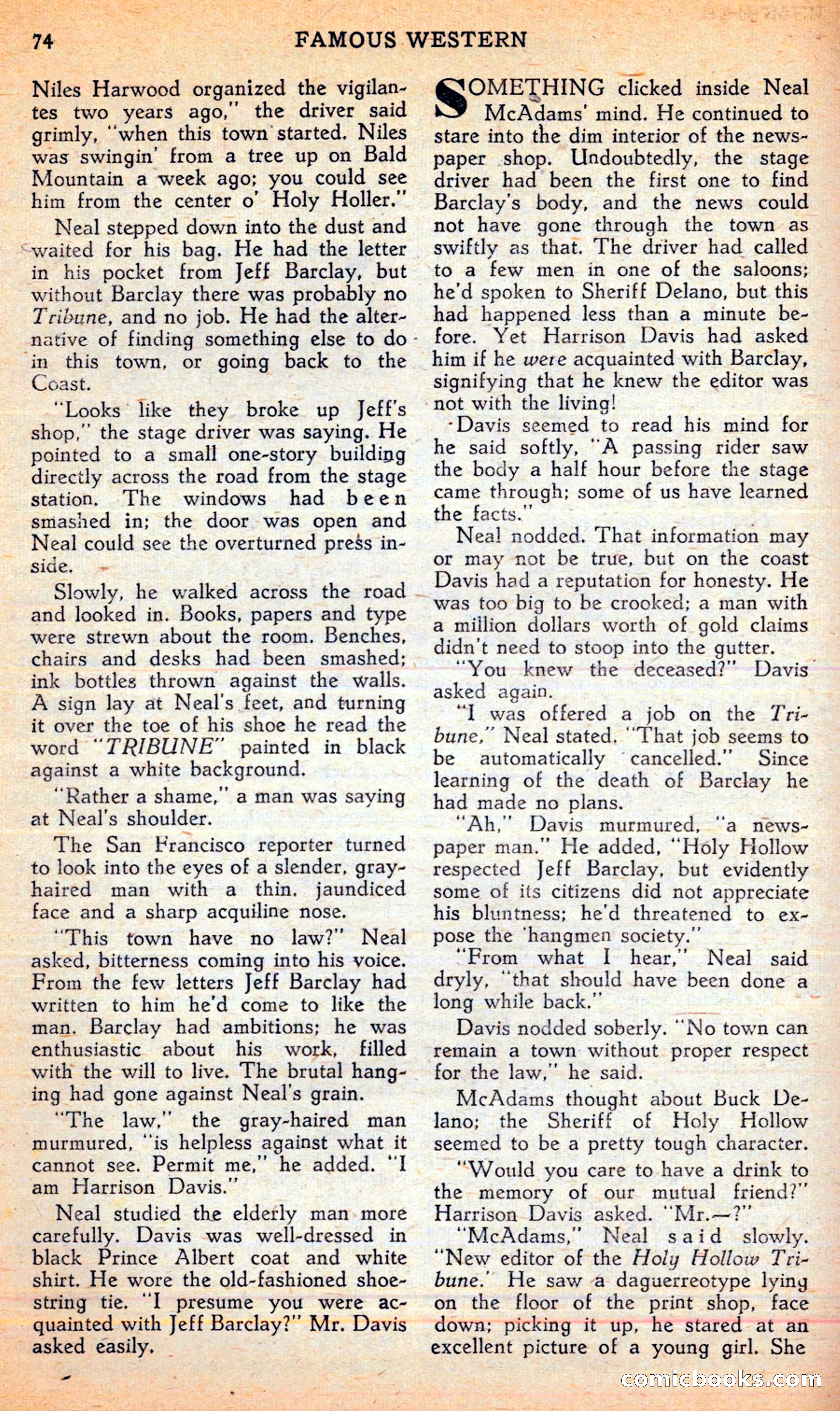 Famous Western, June 1949 — page 74 of 100