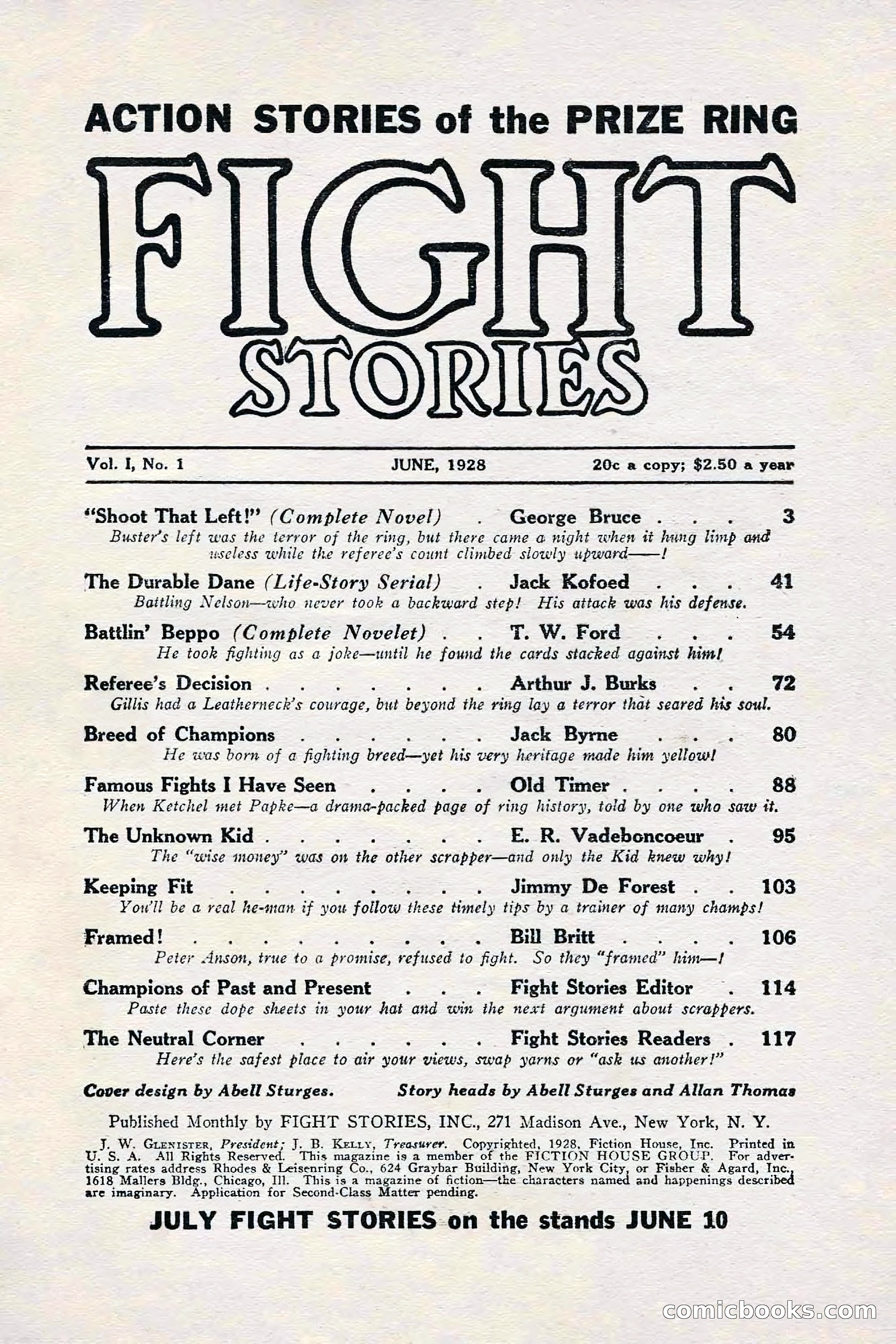 Fight Stories, June 1928 — page 3 of 132