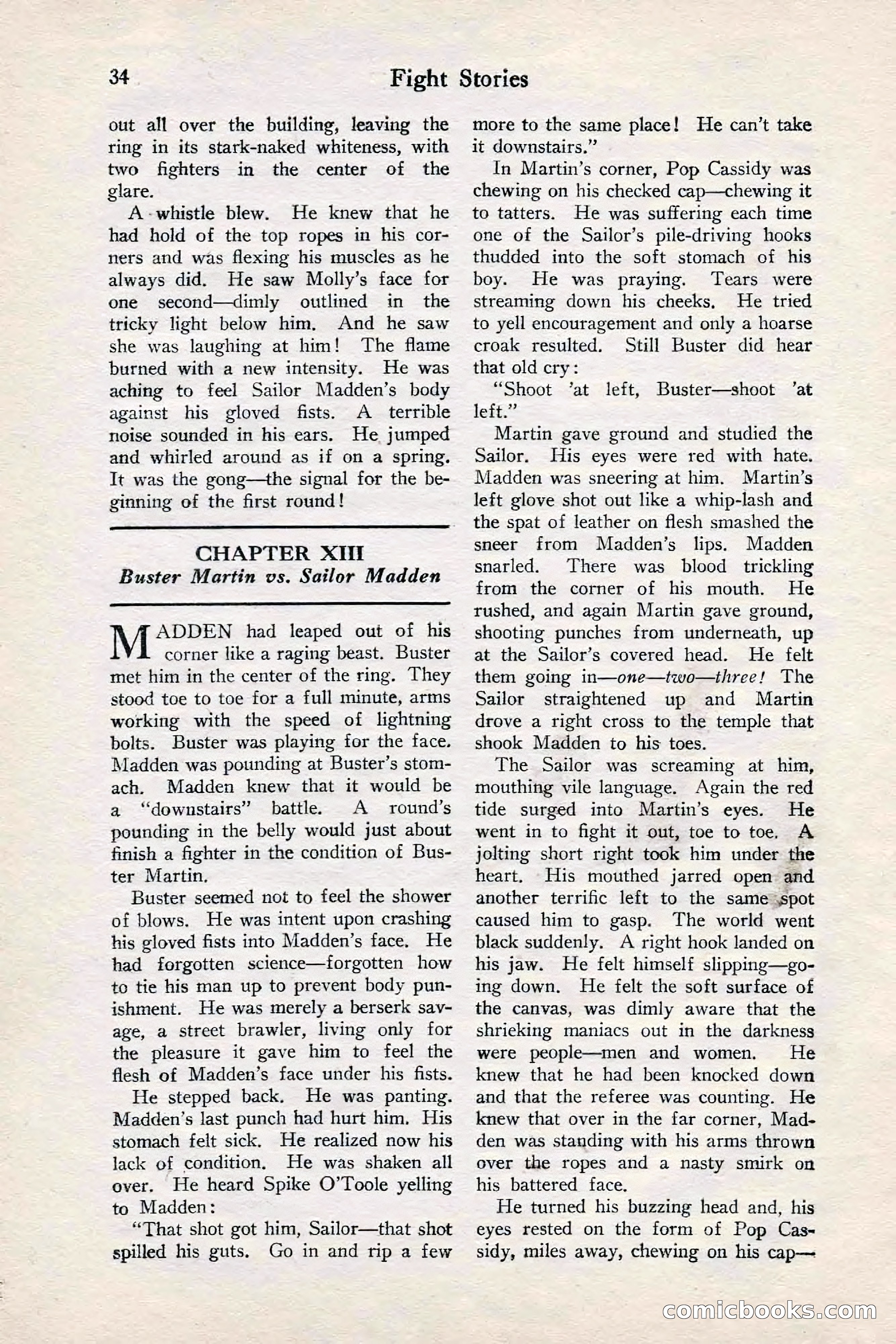 Fight Stories, June 1928 — page 36 of 132