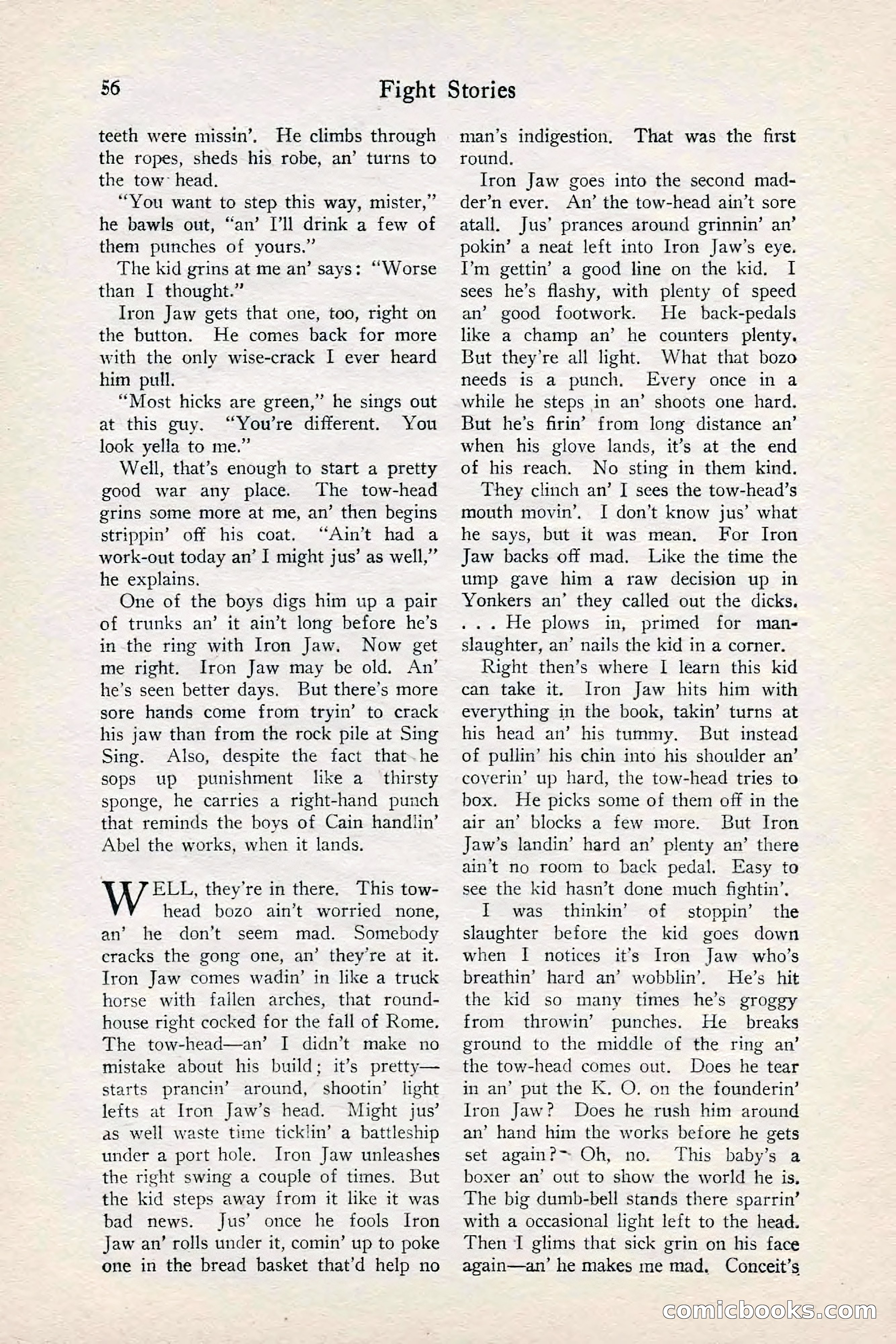 Fight Stories, June 1928 — page 58 of 132