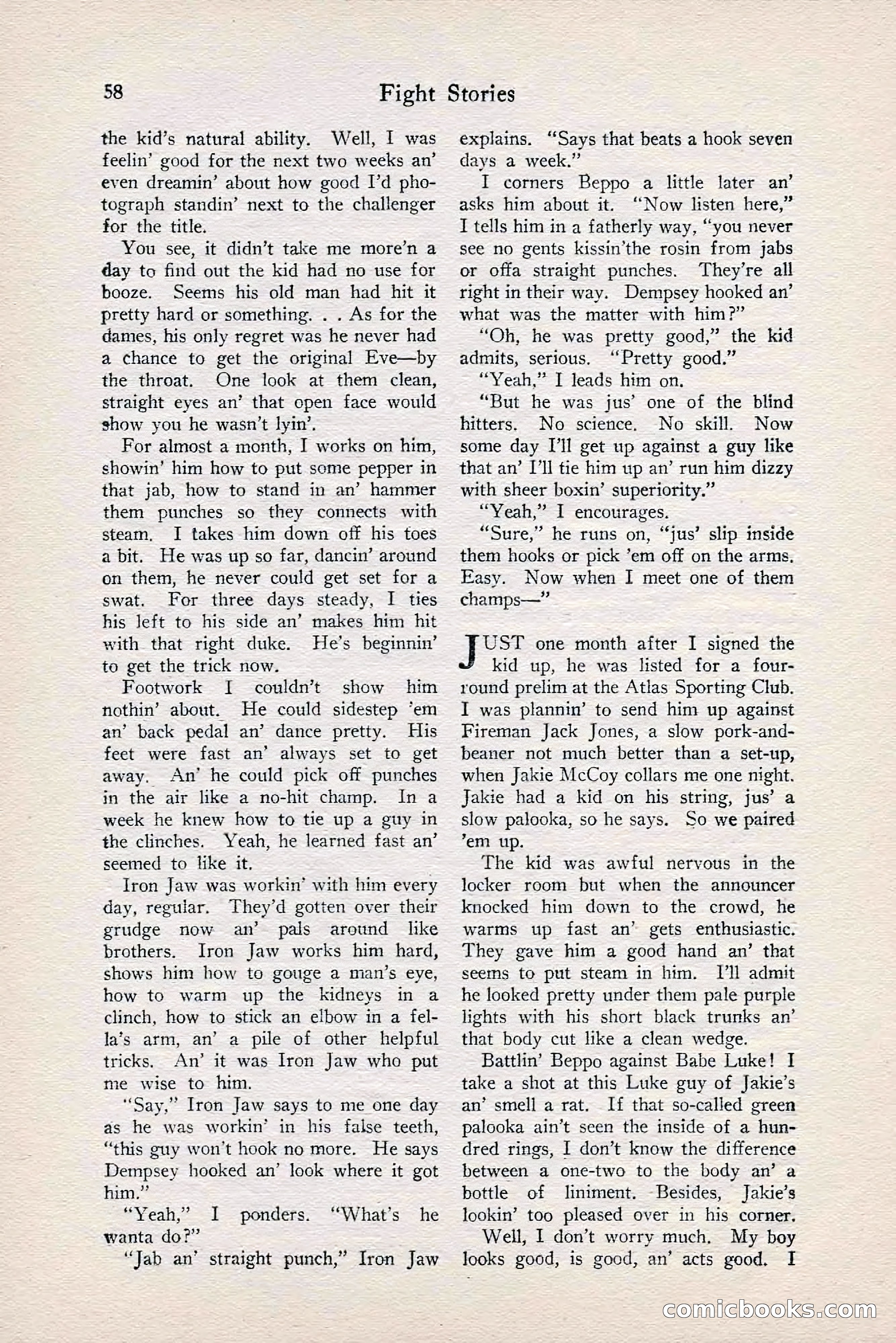 Fight Stories, June 1928 — page 60 of 132