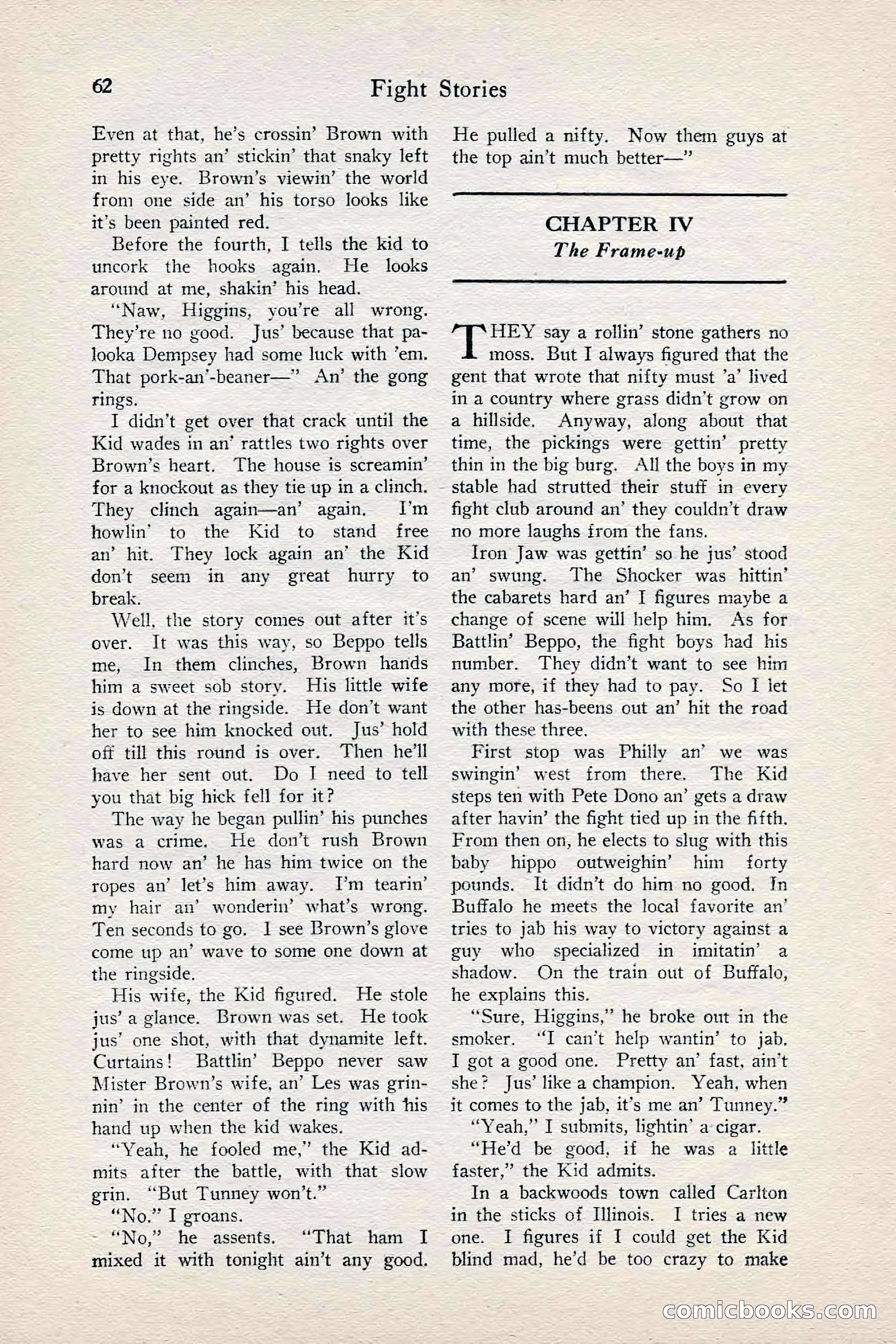 Fight Stories, June 1928 — page 64 of 132