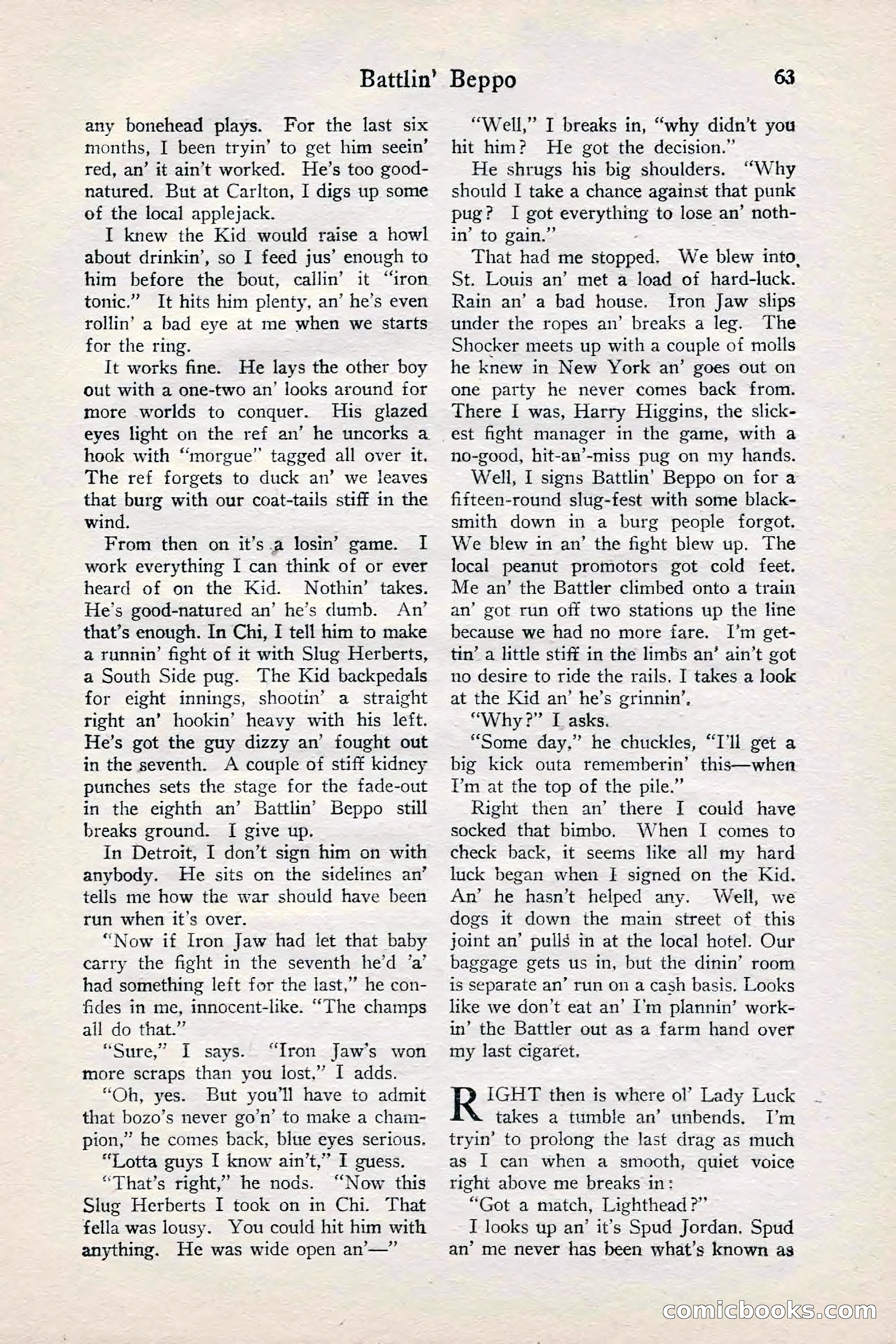 Fight Stories, June 1928 — page 65 of 132