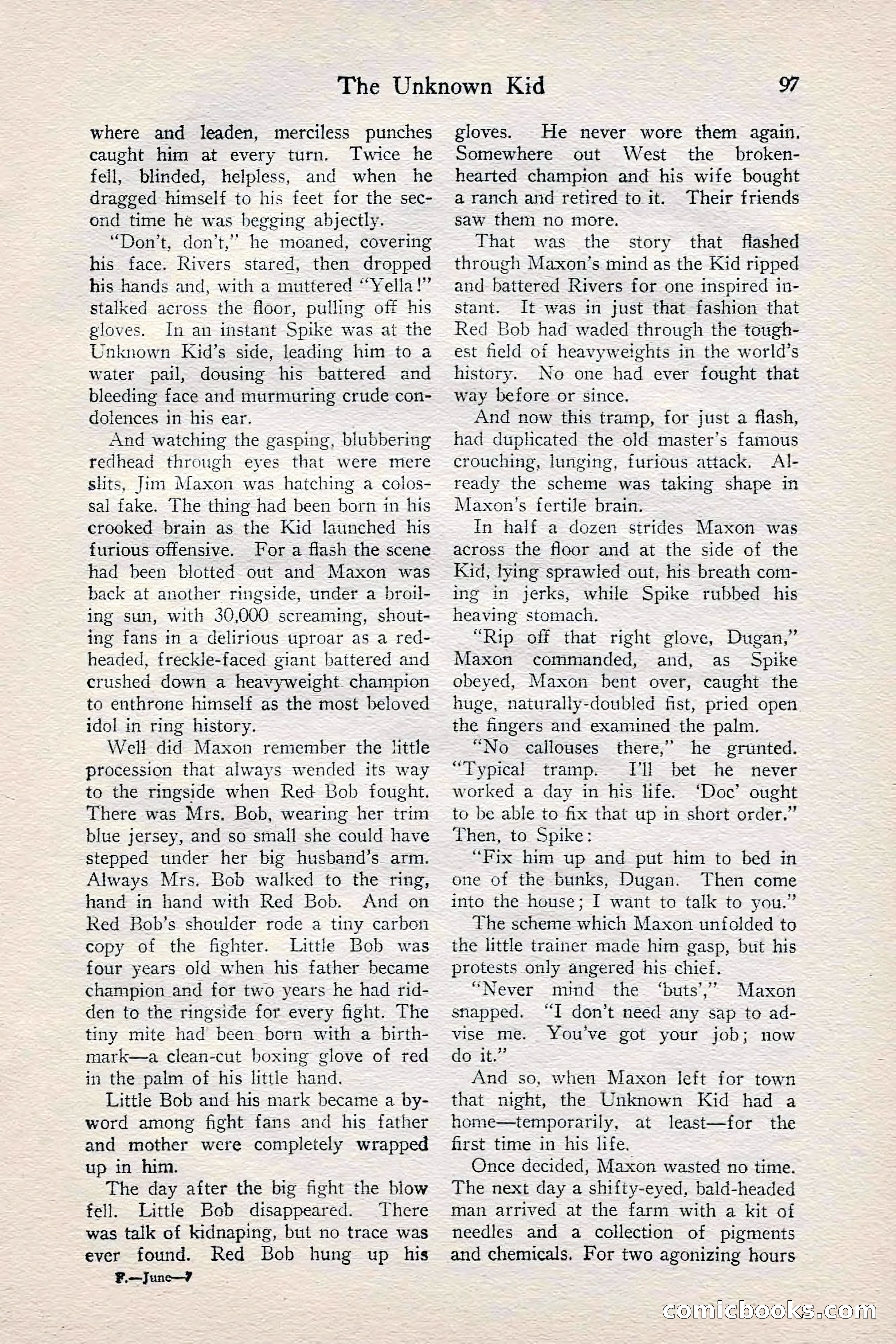 Fight Stories, June 1928 — page 99 of 132