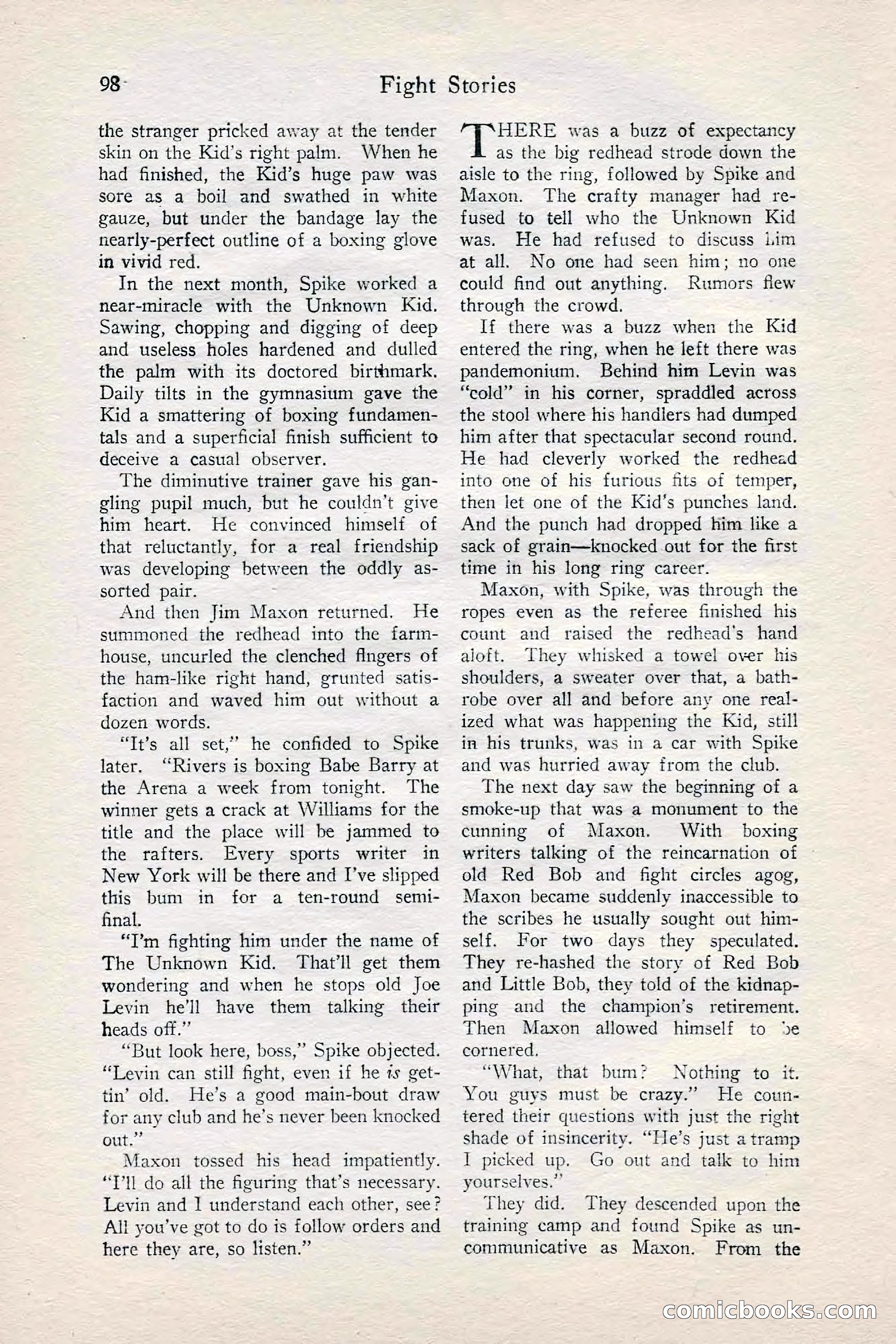 Fight Stories, June 1928 — page 100 of 132
