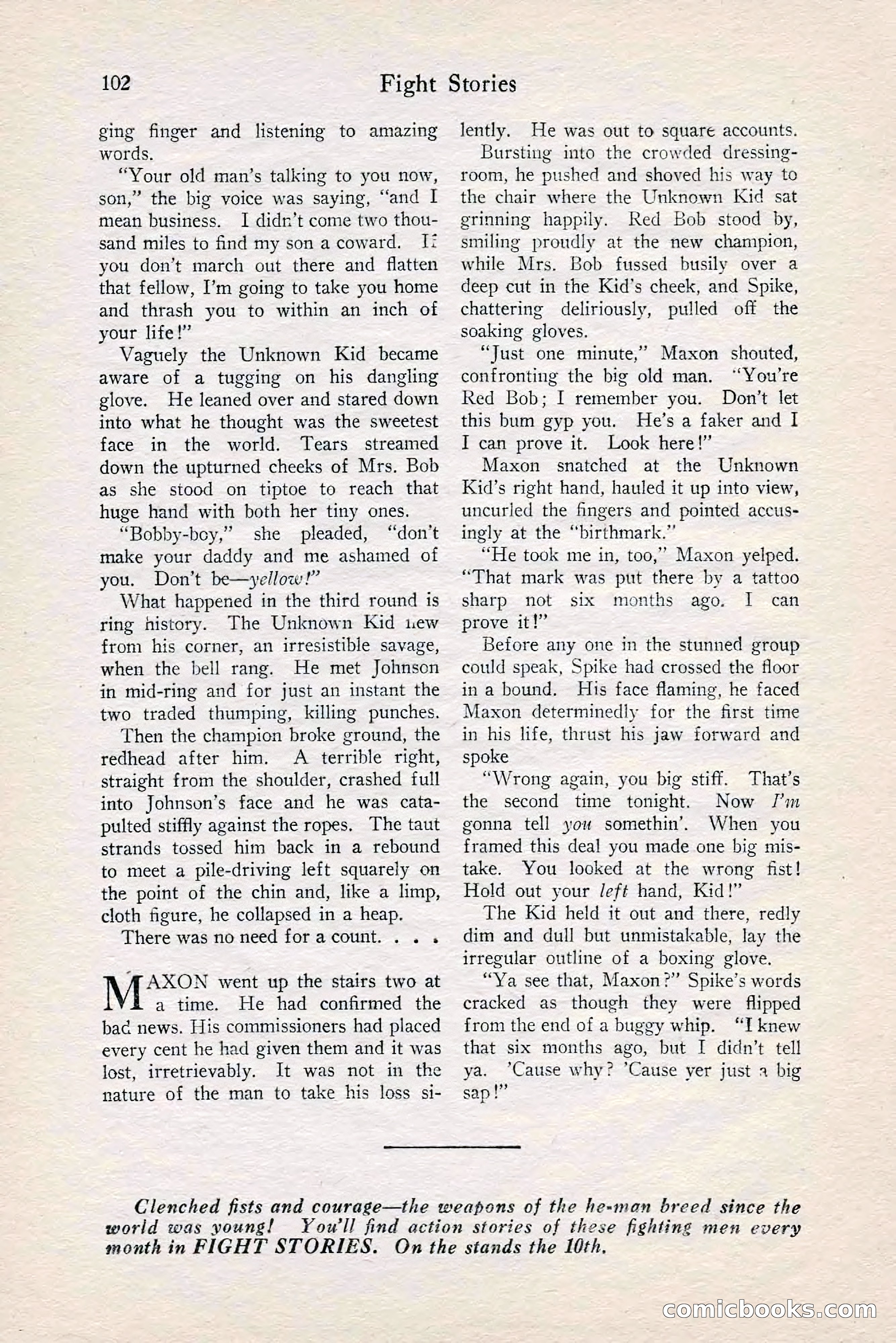 Fight Stories, June 1928 — page 104 of 132
