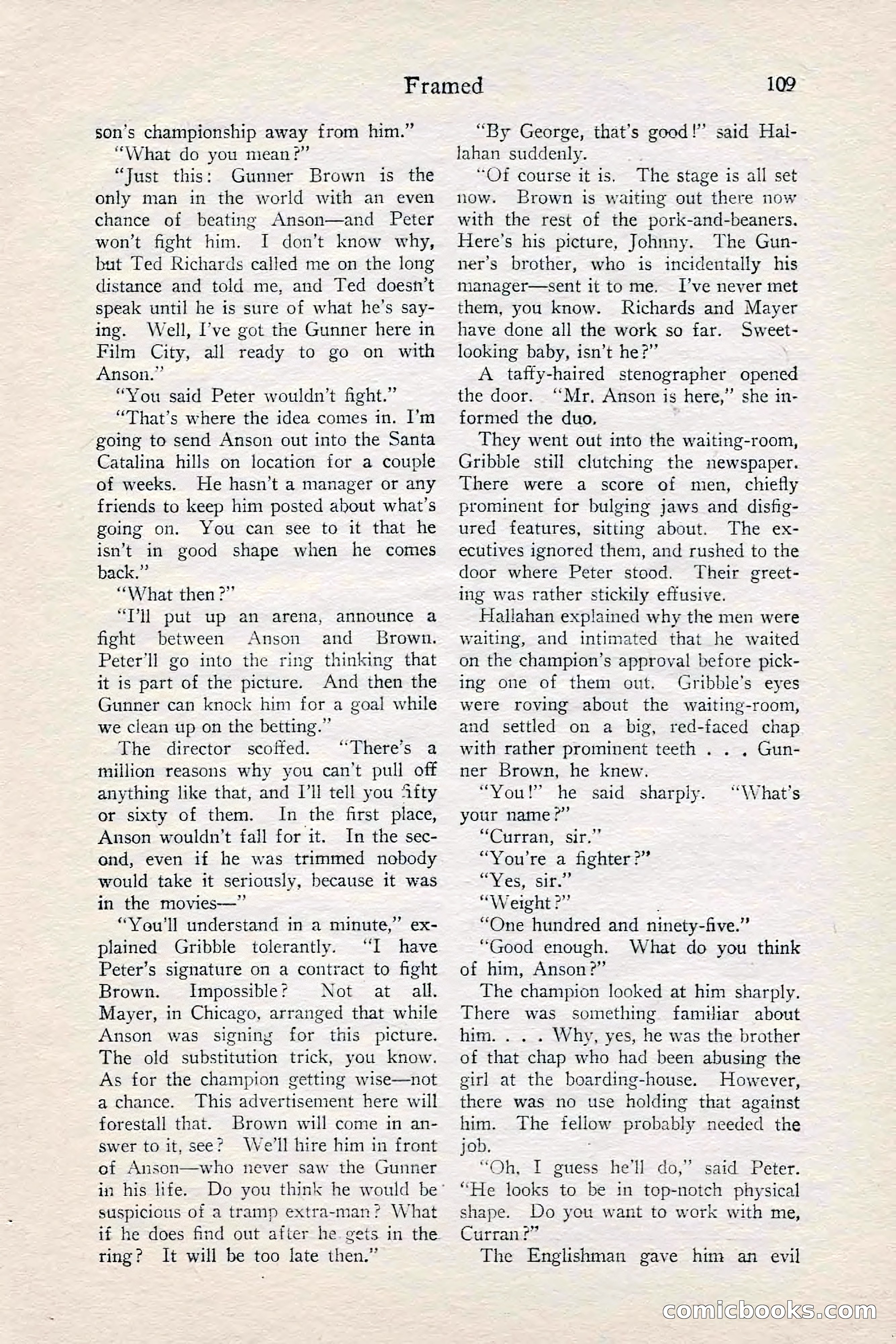 Fight Stories, June 1928 — page 111 of 132
