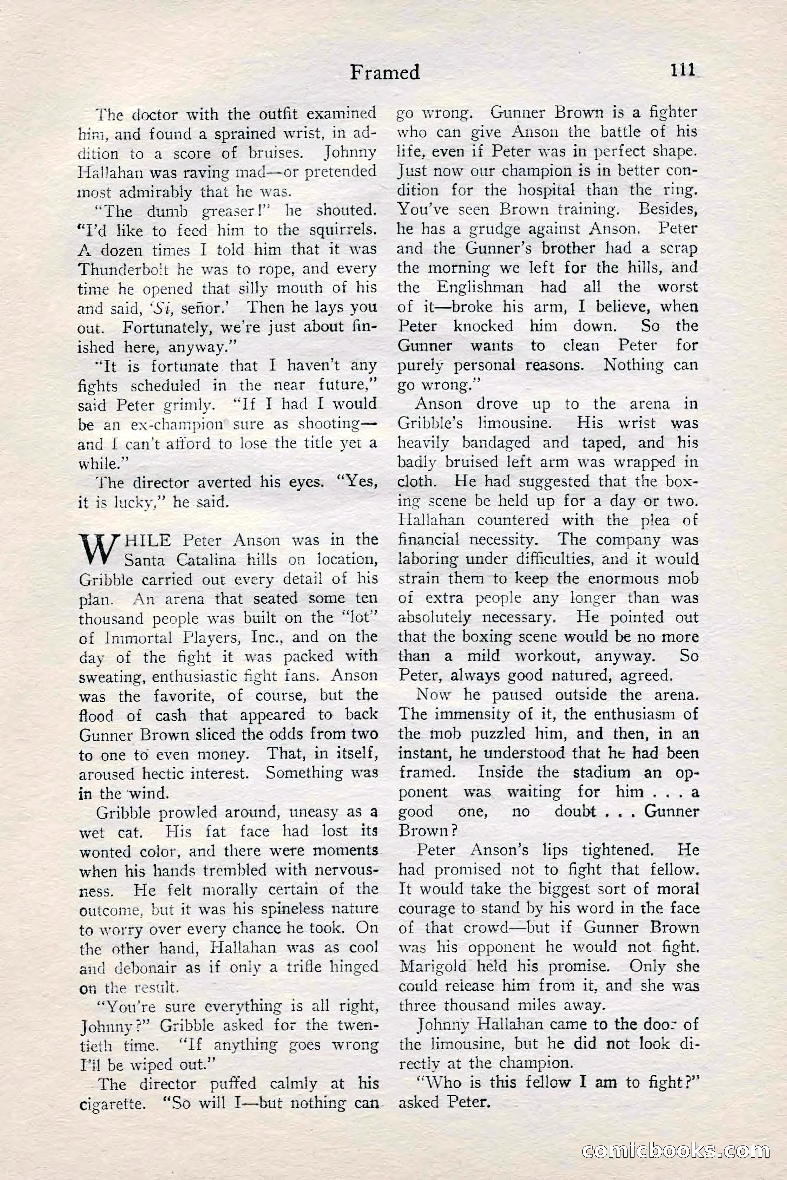 Fight Stories, June 1928 — page 113 of 132