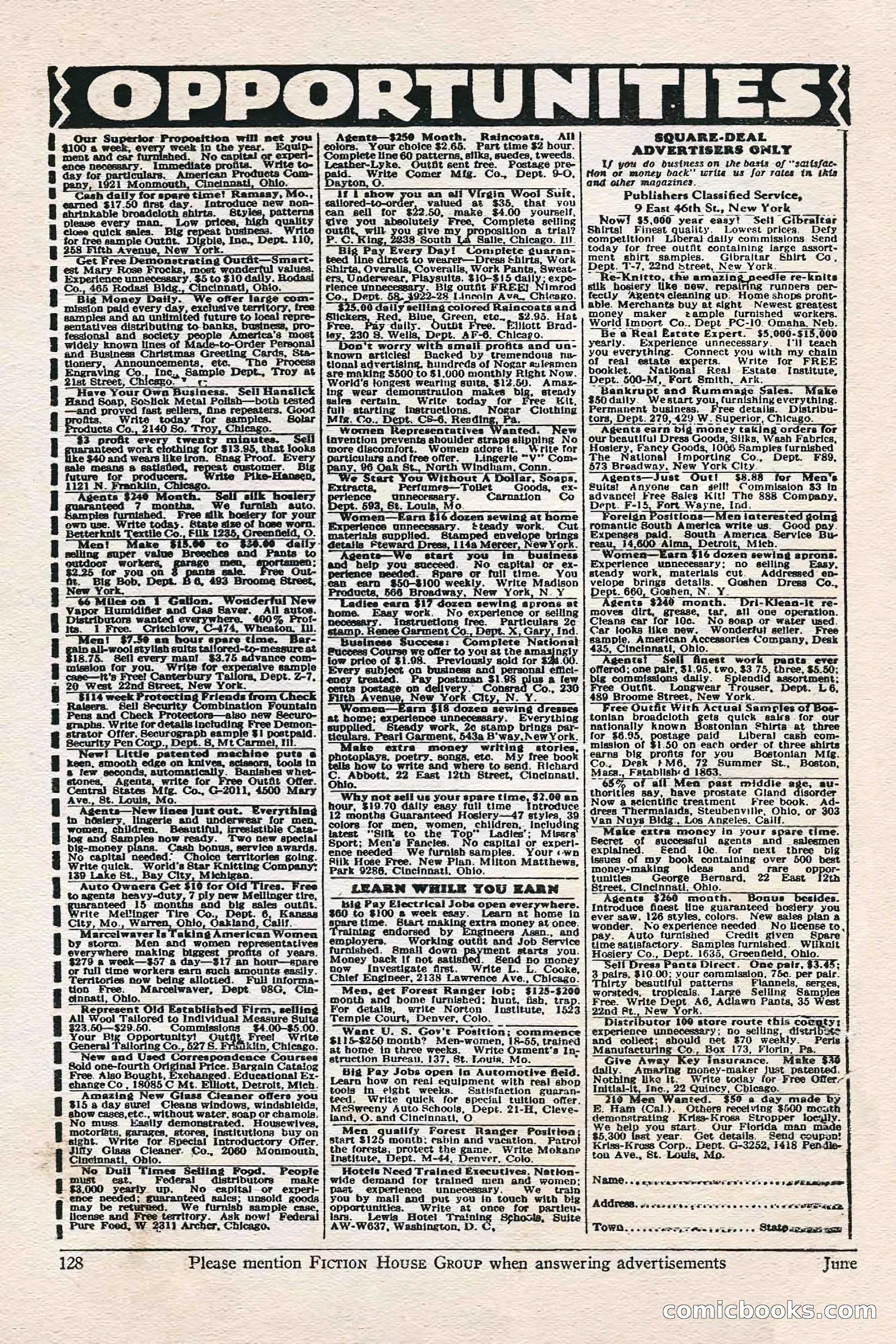 Fight Stories, June 1928 — page 130 of 132