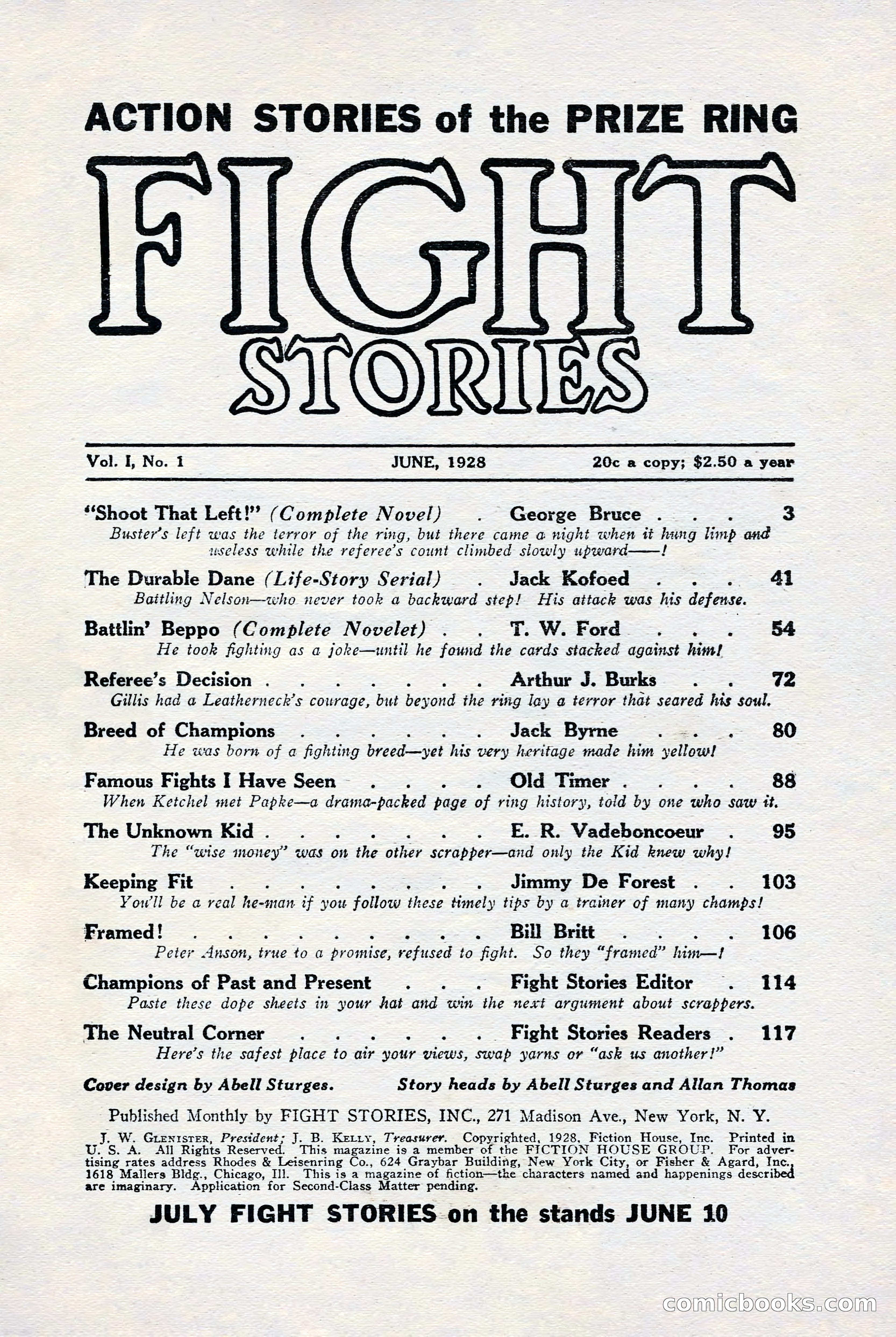 Fight Stories, June 1928 — page 3 of 133
