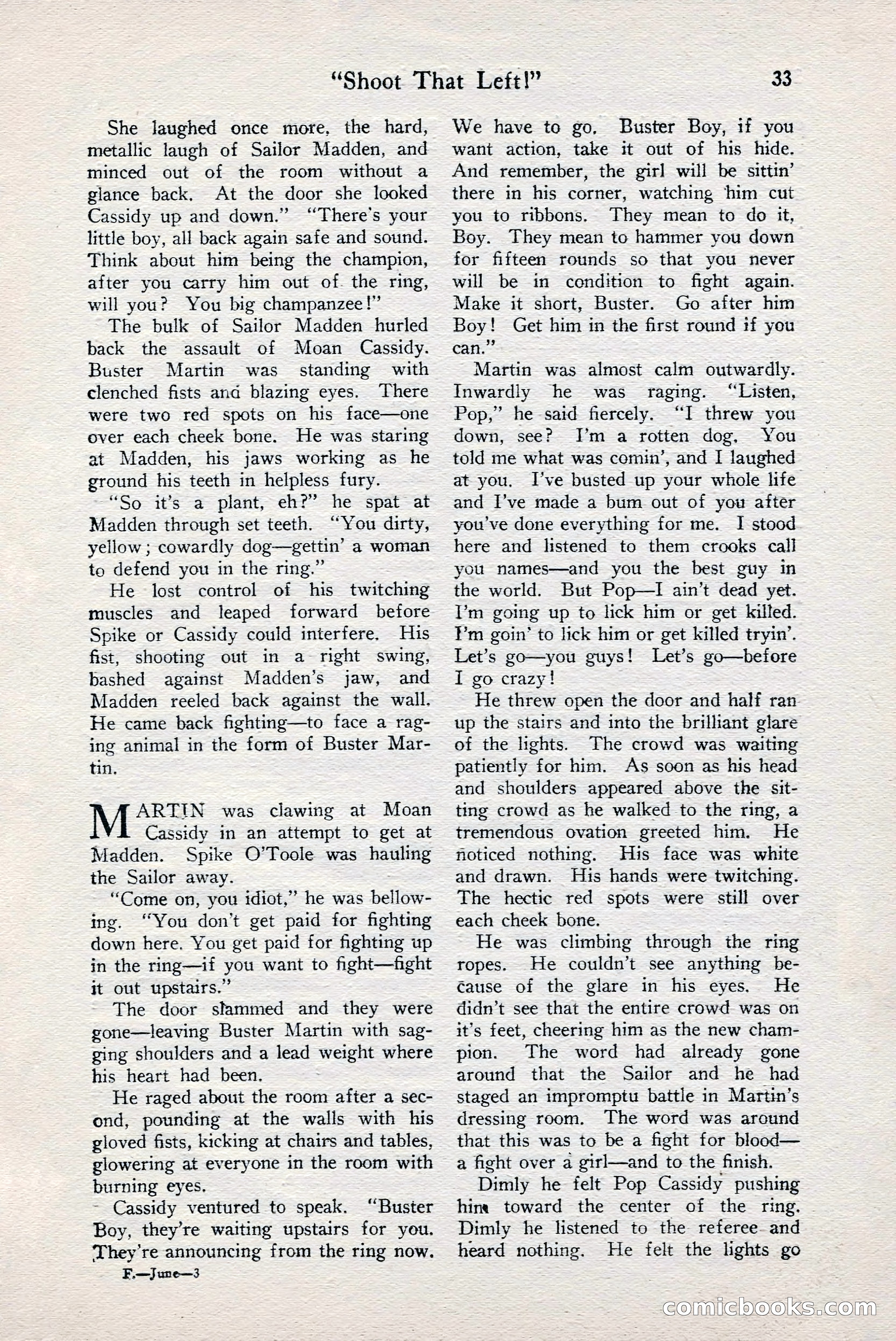 Fight Stories, June 1928 — page 35 of 133