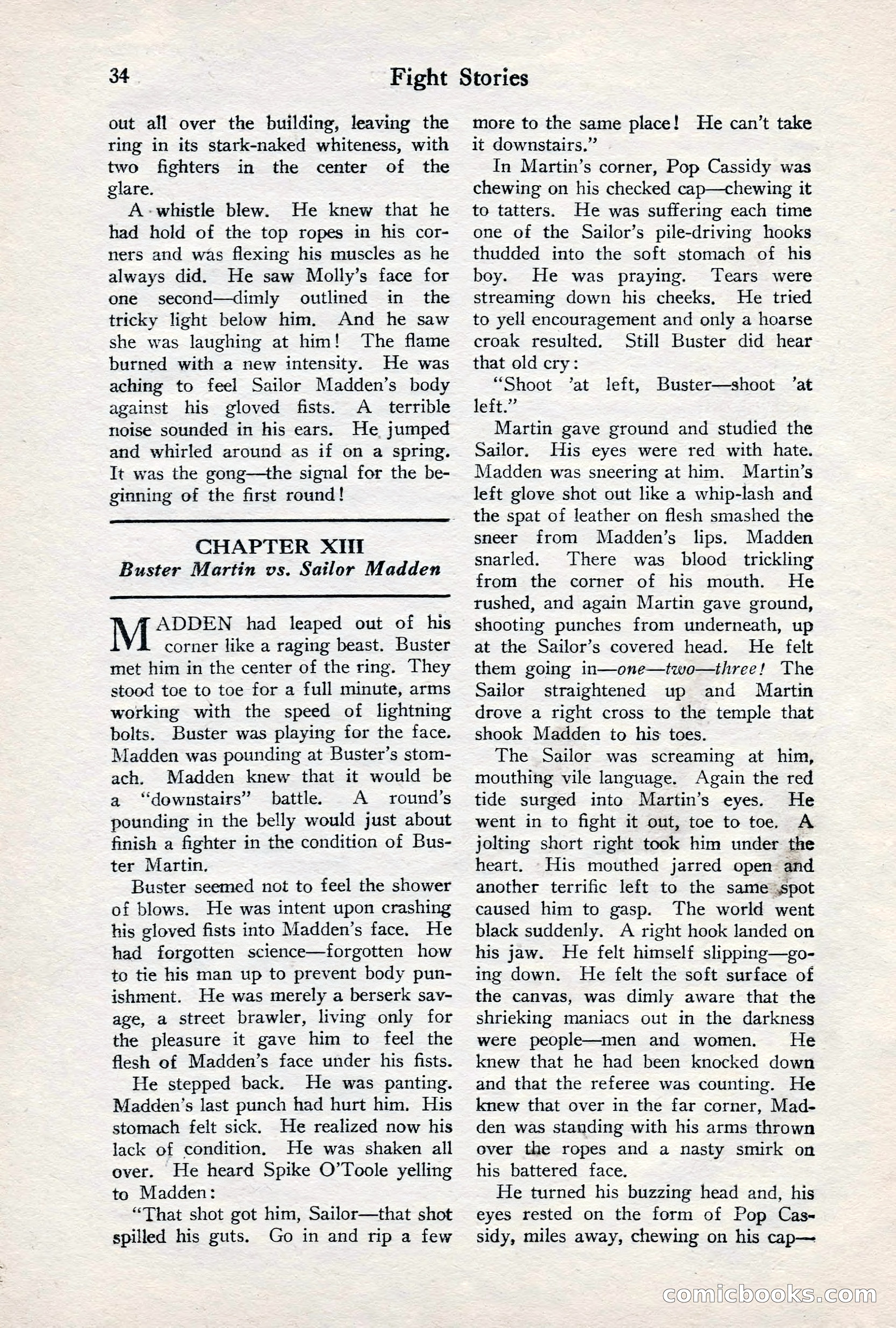 Fight Stories, June 1928 — page 36 of 133