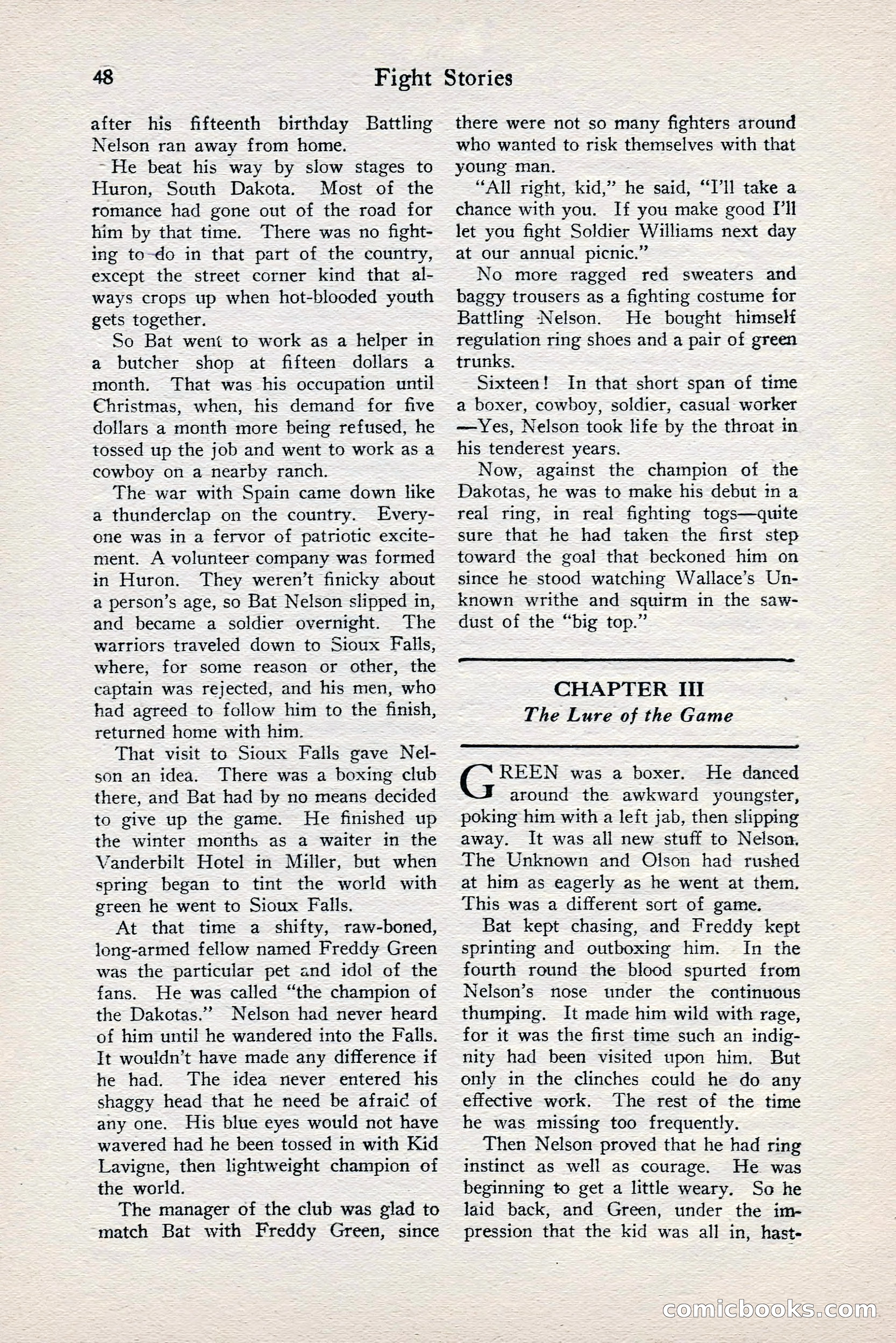 Fight Stories, June 1928 — page 50 of 133