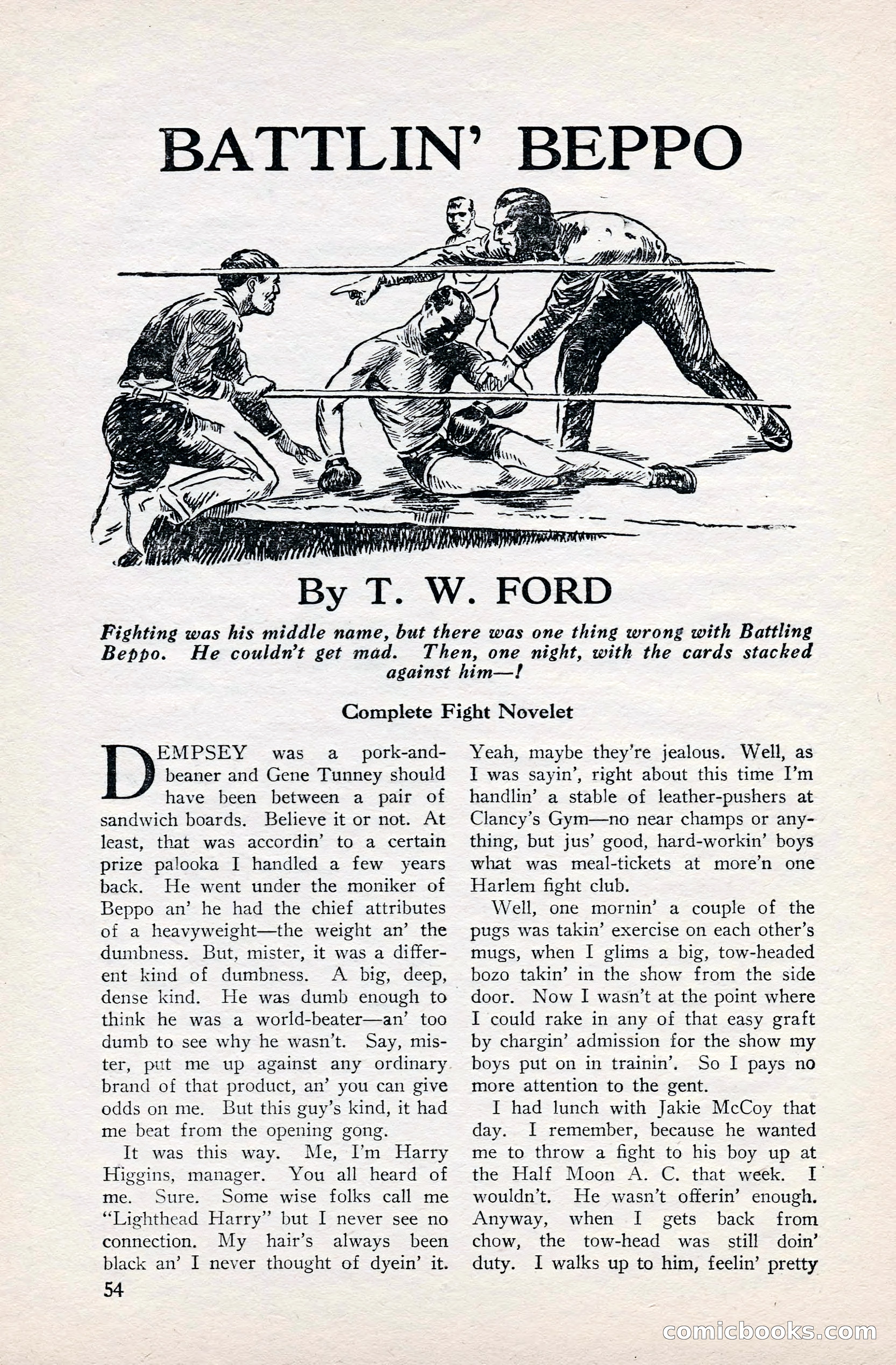 Fight Stories, June 1928 — page 56 of 133