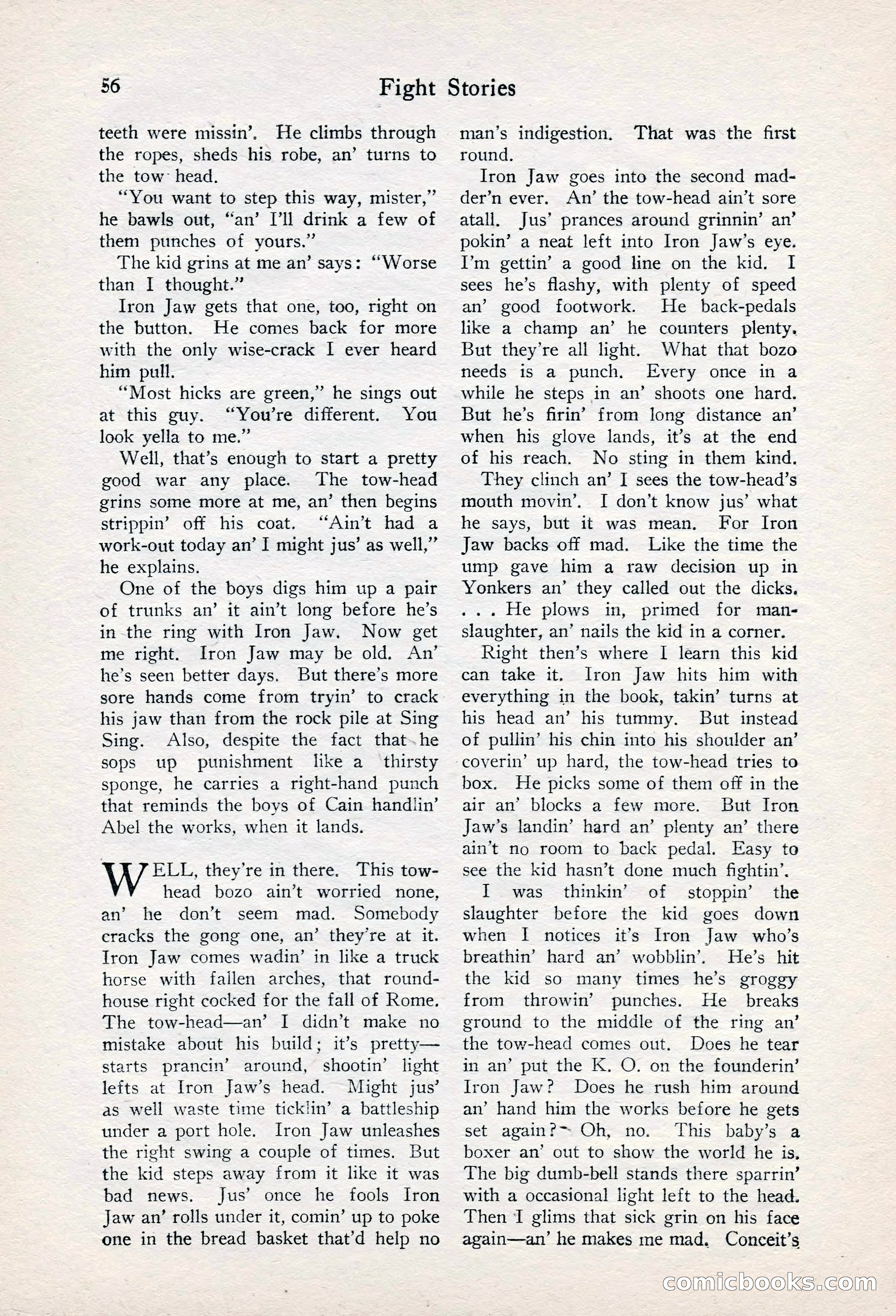 Fight Stories, June 1928 — page 58 of 133