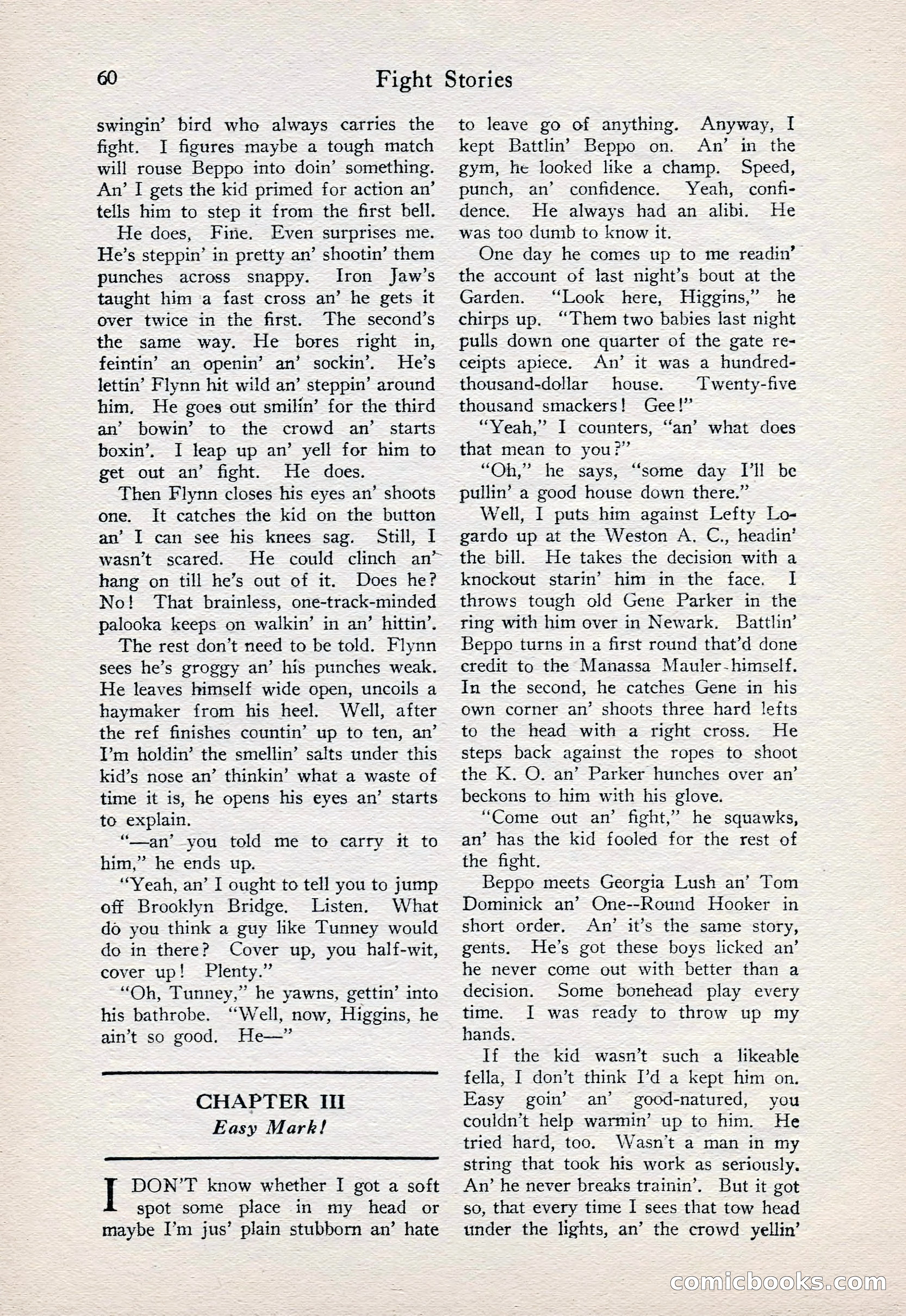 Fight Stories, June 1928 — page 62 of 133