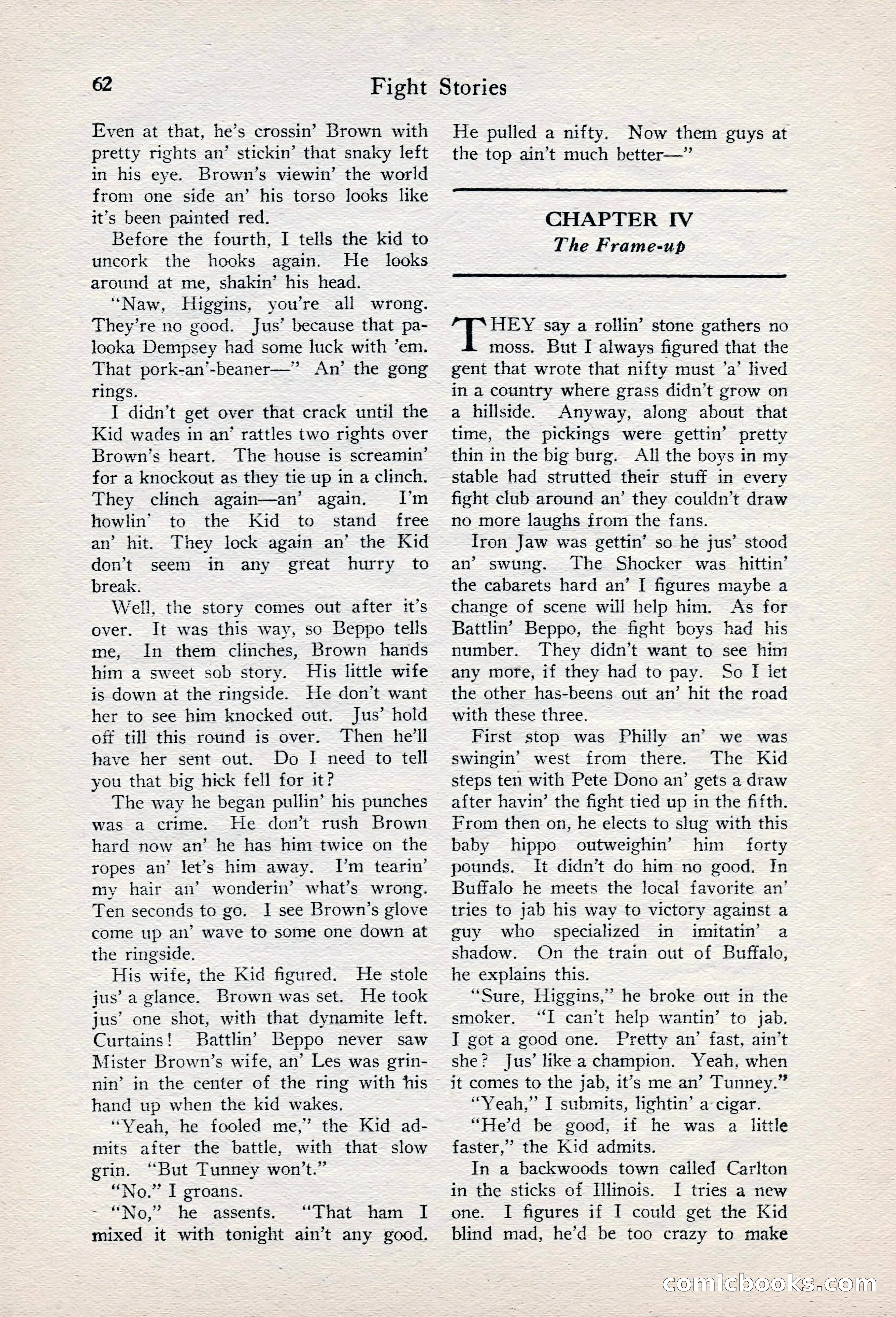 Fight Stories, June 1928 — page 64 of 133