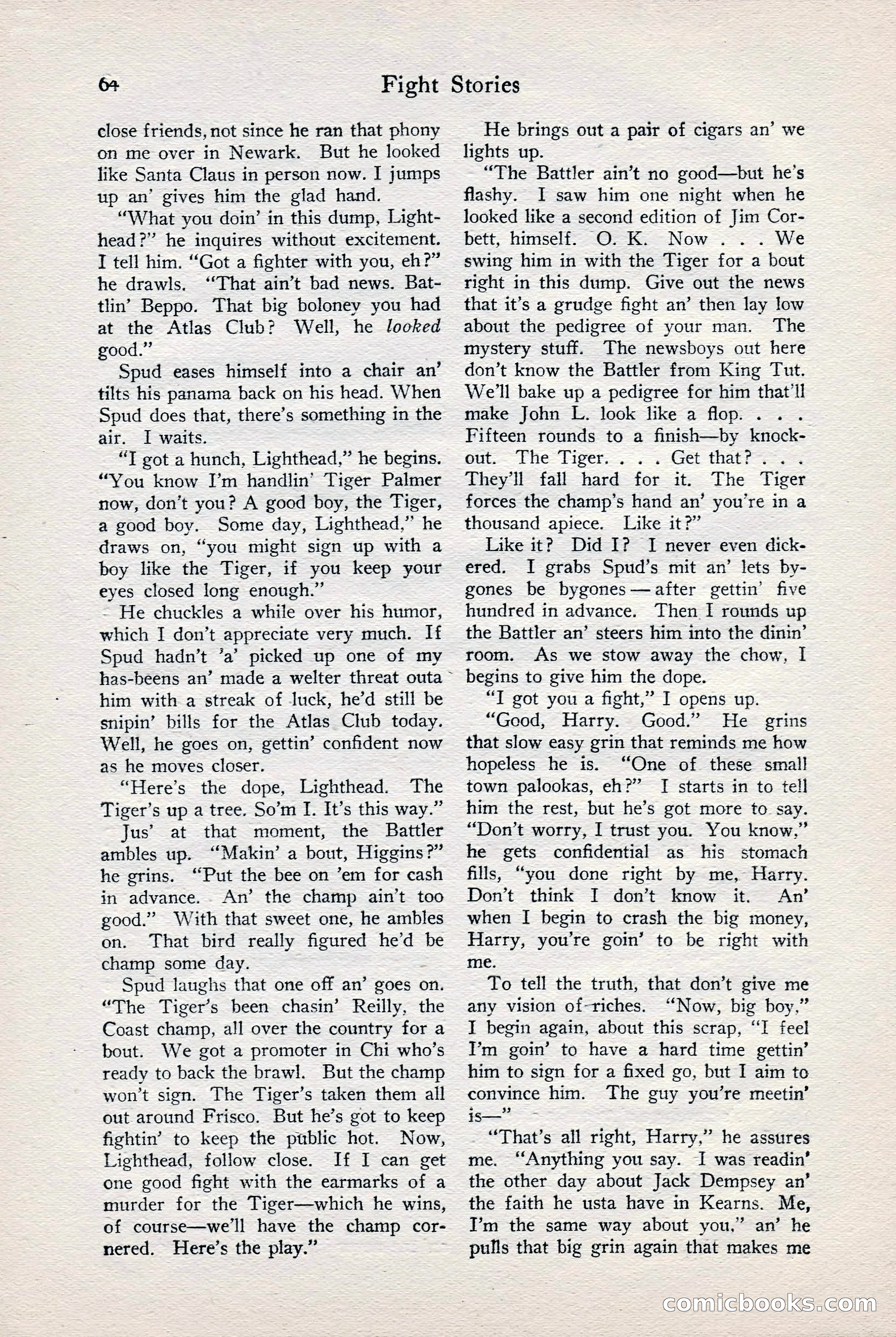 Fight Stories, June 1928 — page 66 of 133