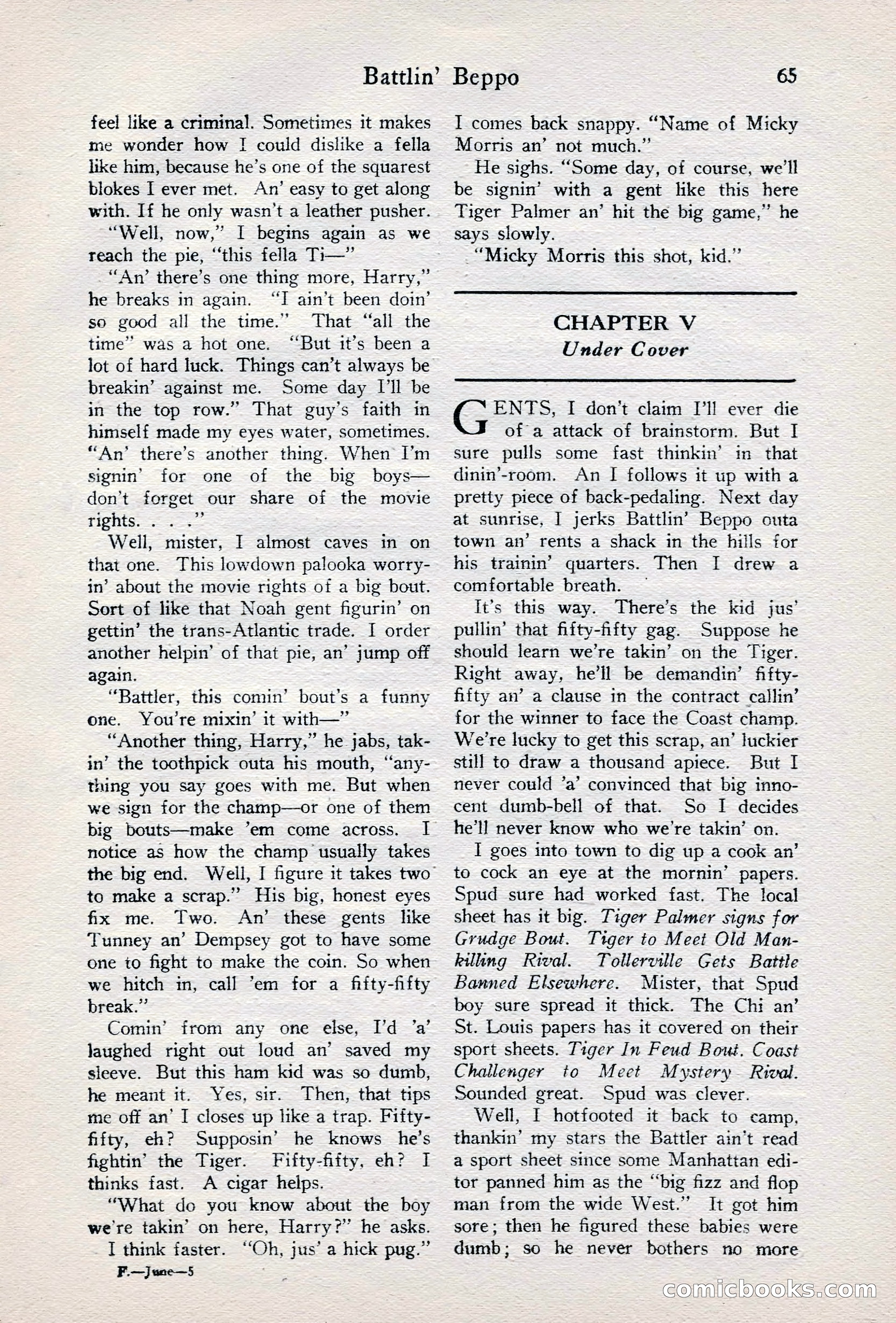Fight Stories, June 1928 — page 67 of 133