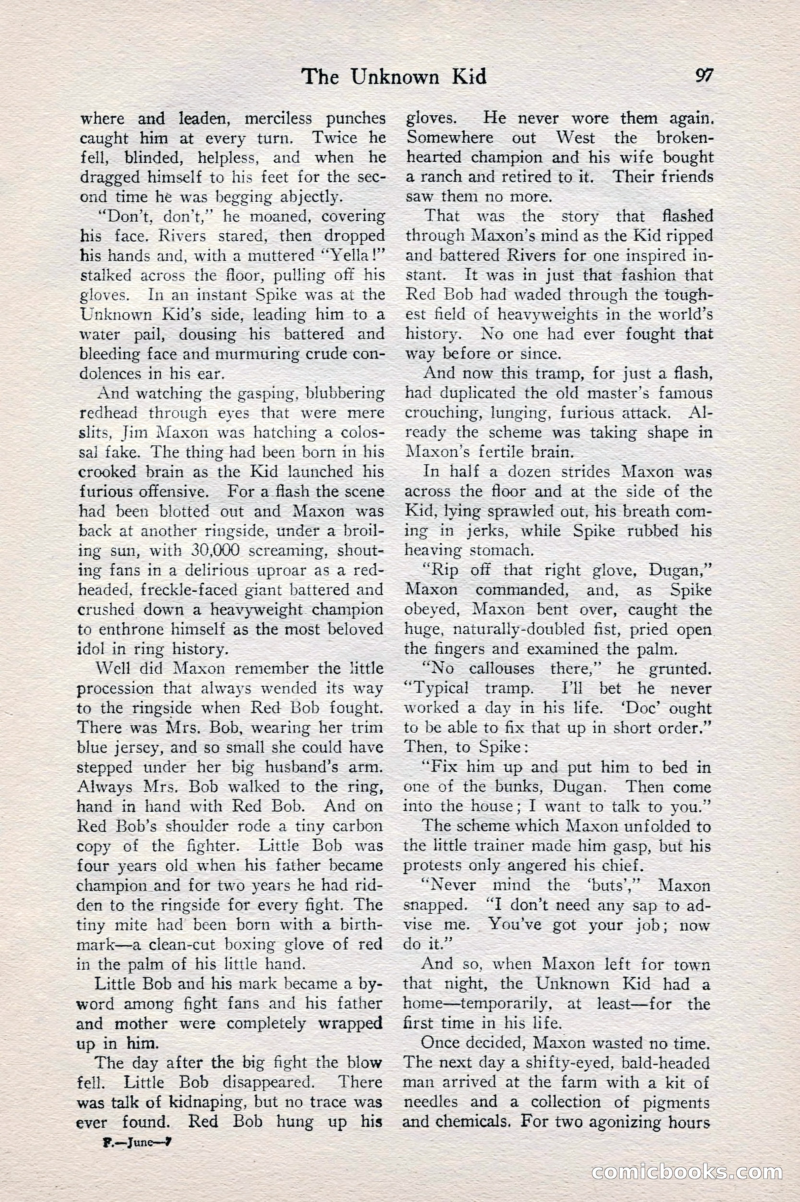 Fight Stories, June 1928 — page 99 of 133