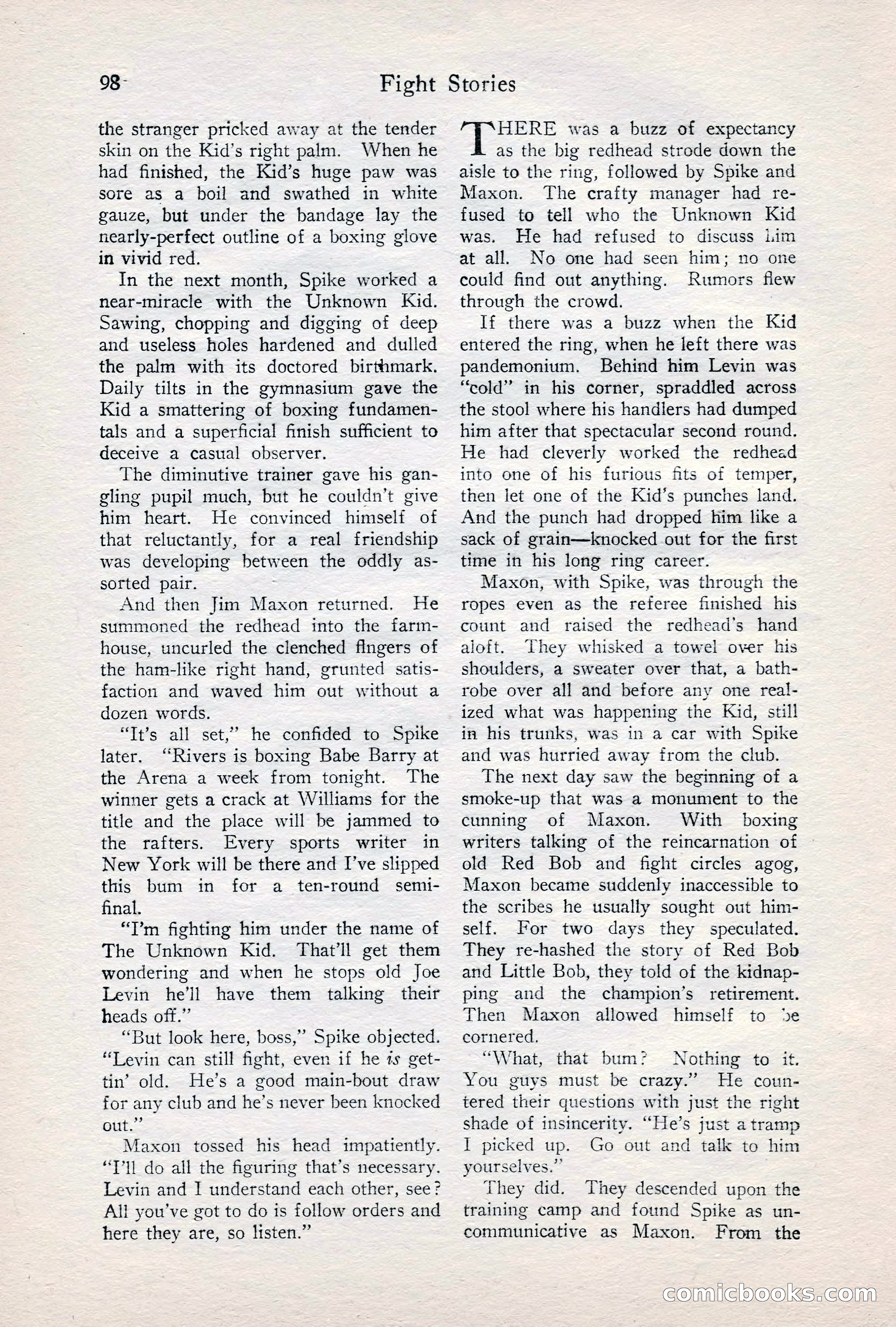 Fight Stories, June 1928 — page 100 of 133