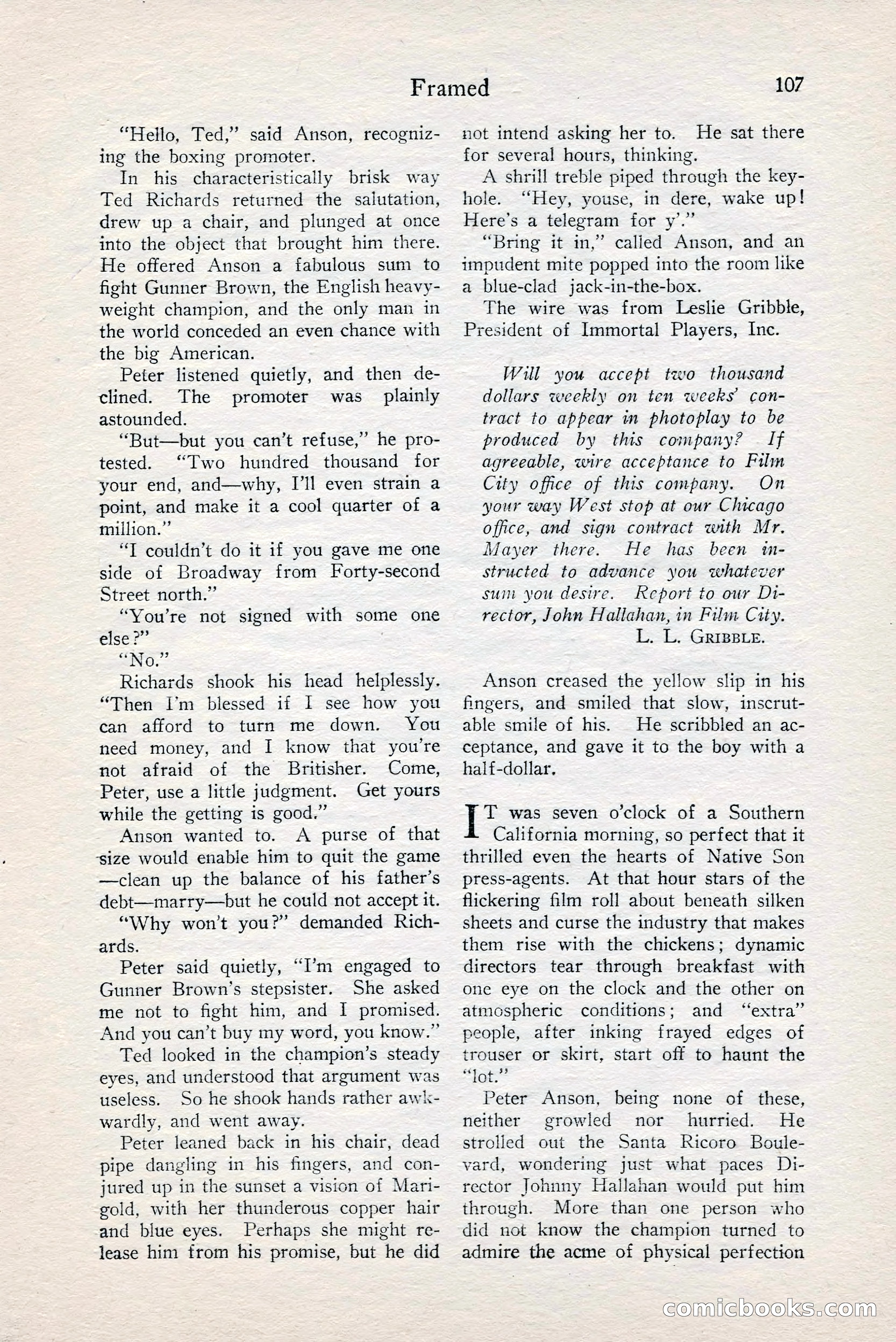 Fight Stories, June 1928 — page 109 of 133