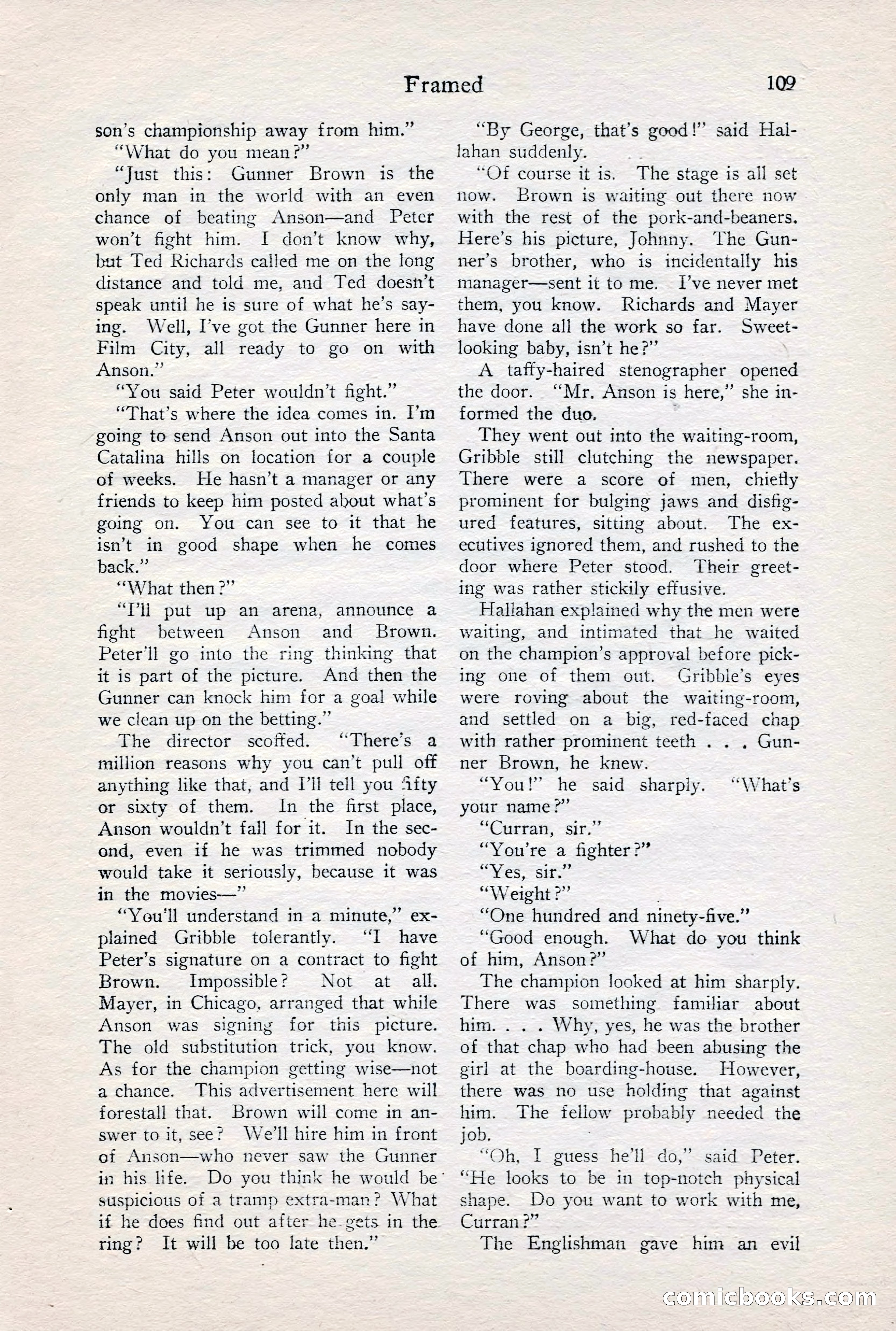Fight Stories, June 1928 — page 111 of 133