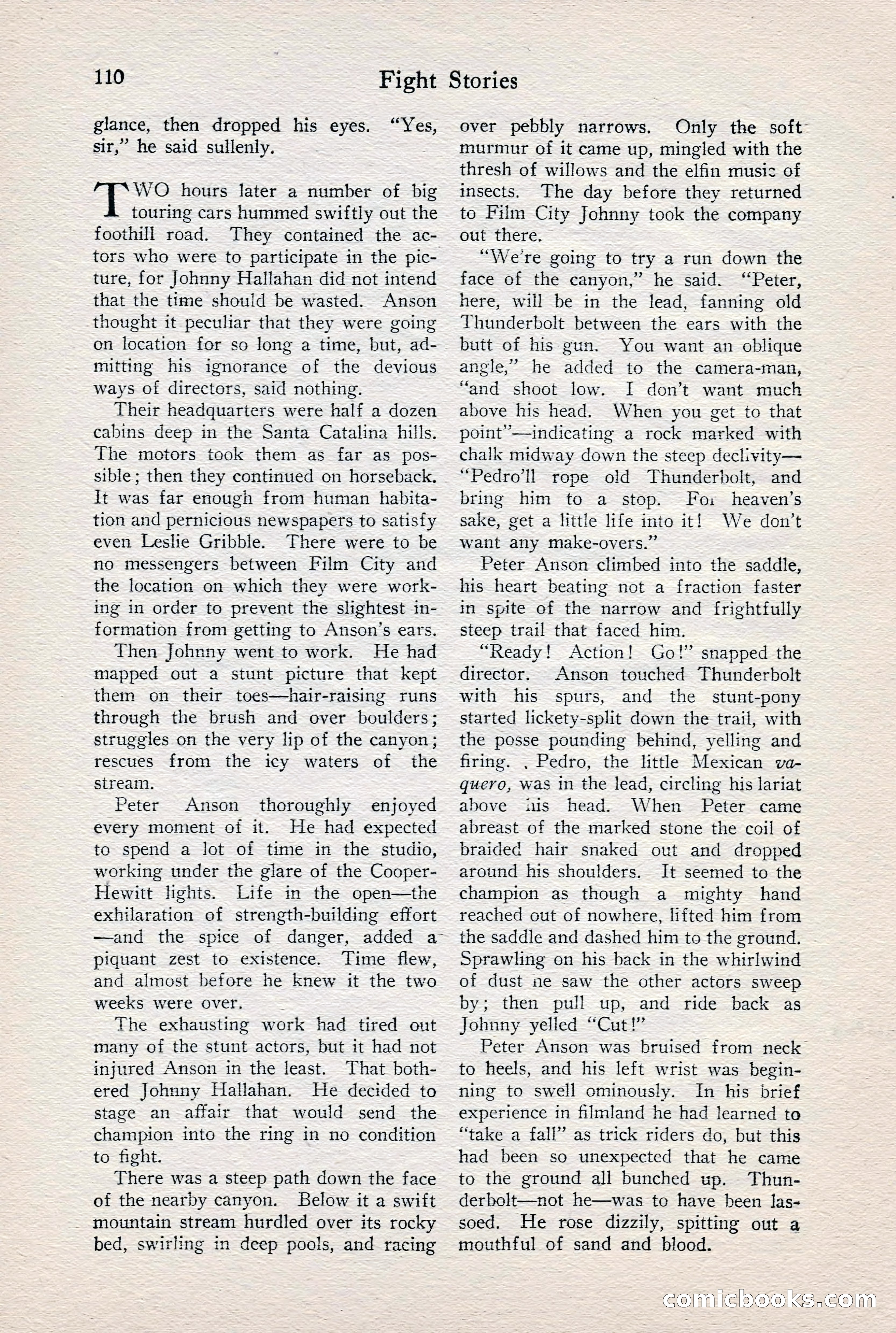 Fight Stories, June 1928 — page 112 of 133