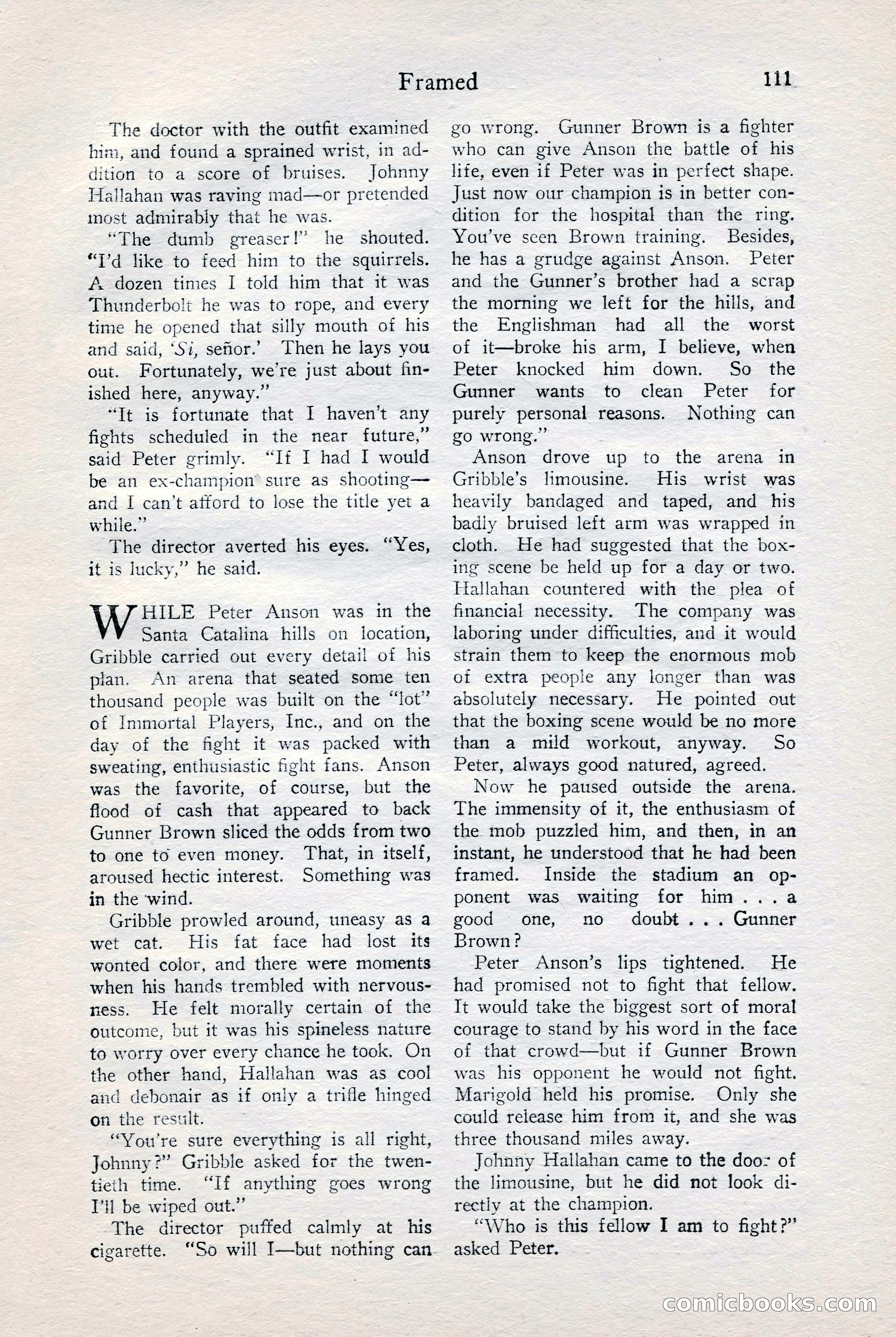 Fight Stories, June 1928 — page 113 of 133