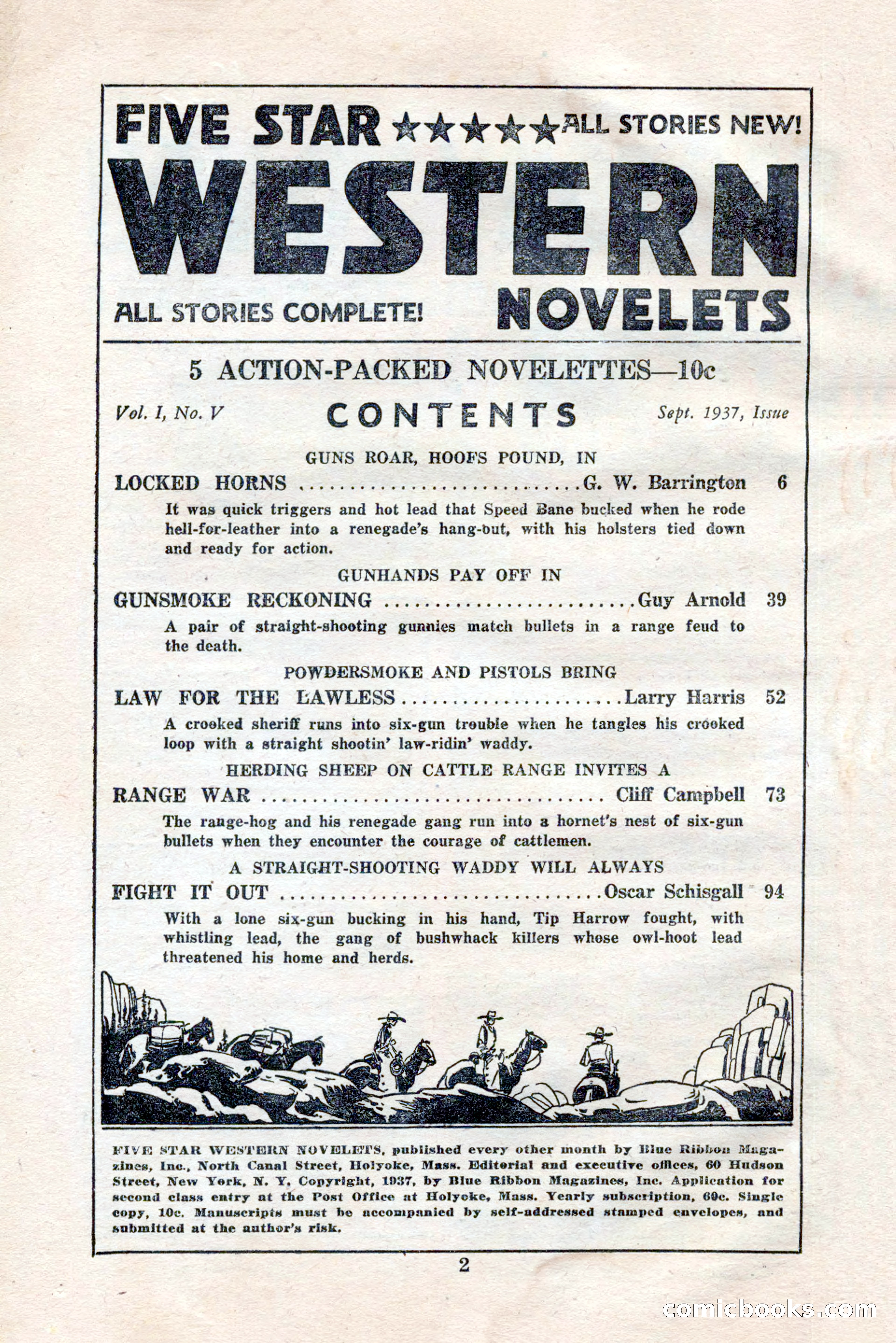Five Star Western Novelets, September 1937 — page 4 of 116