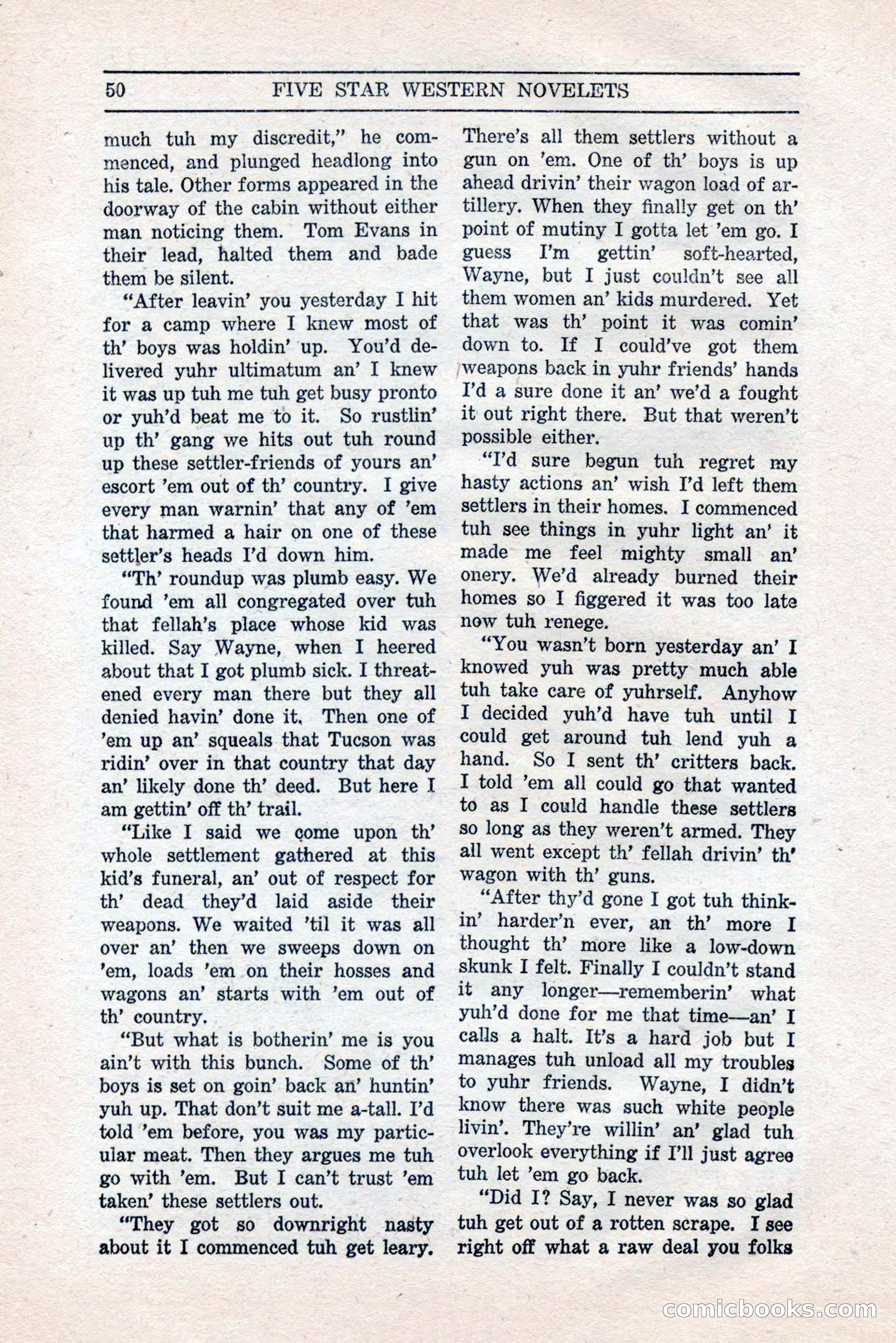 Five Star Western Novelets, September 1937 — page 52 of 116