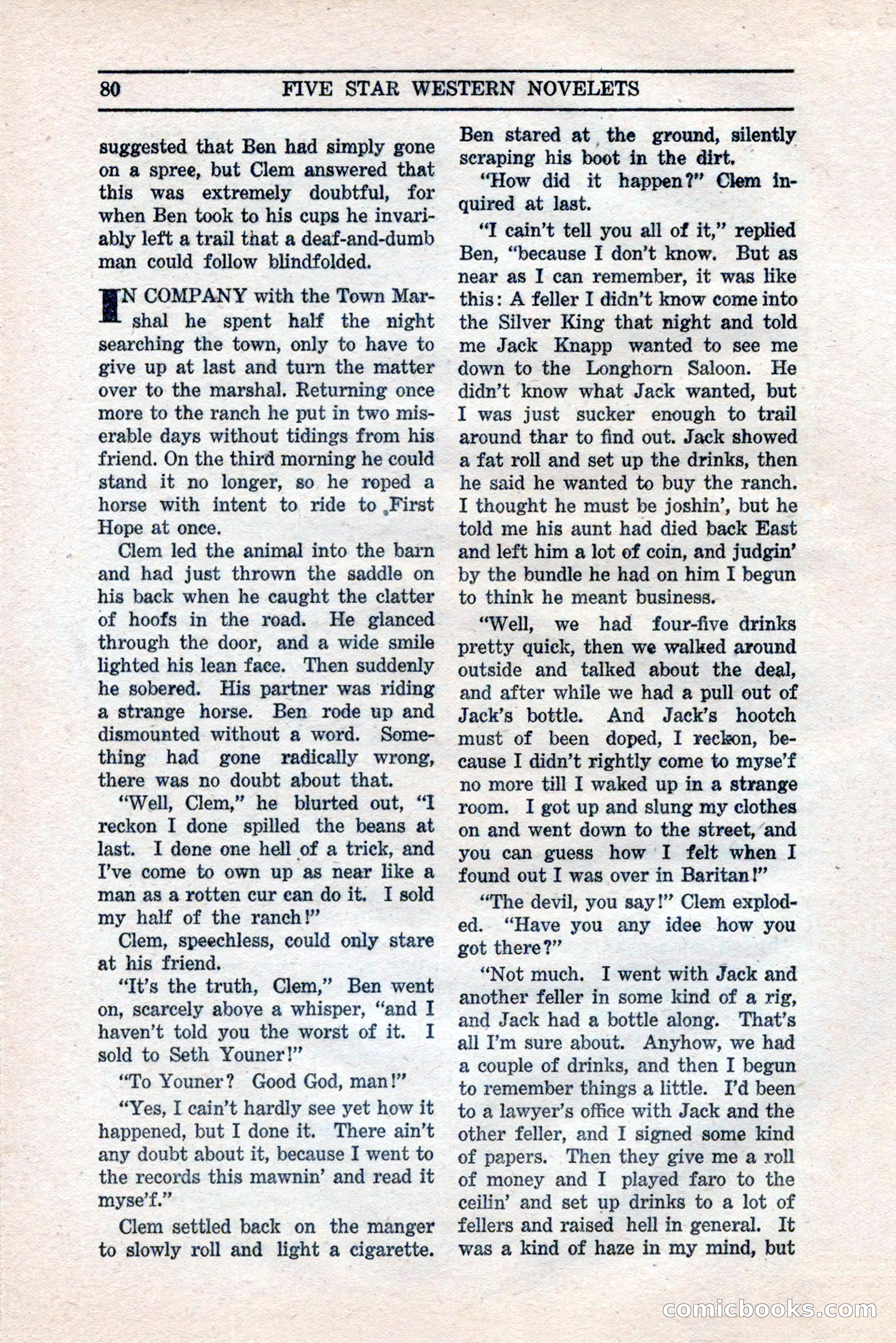 Five Star Western Novelets, September 1937 — page 82 of 116
