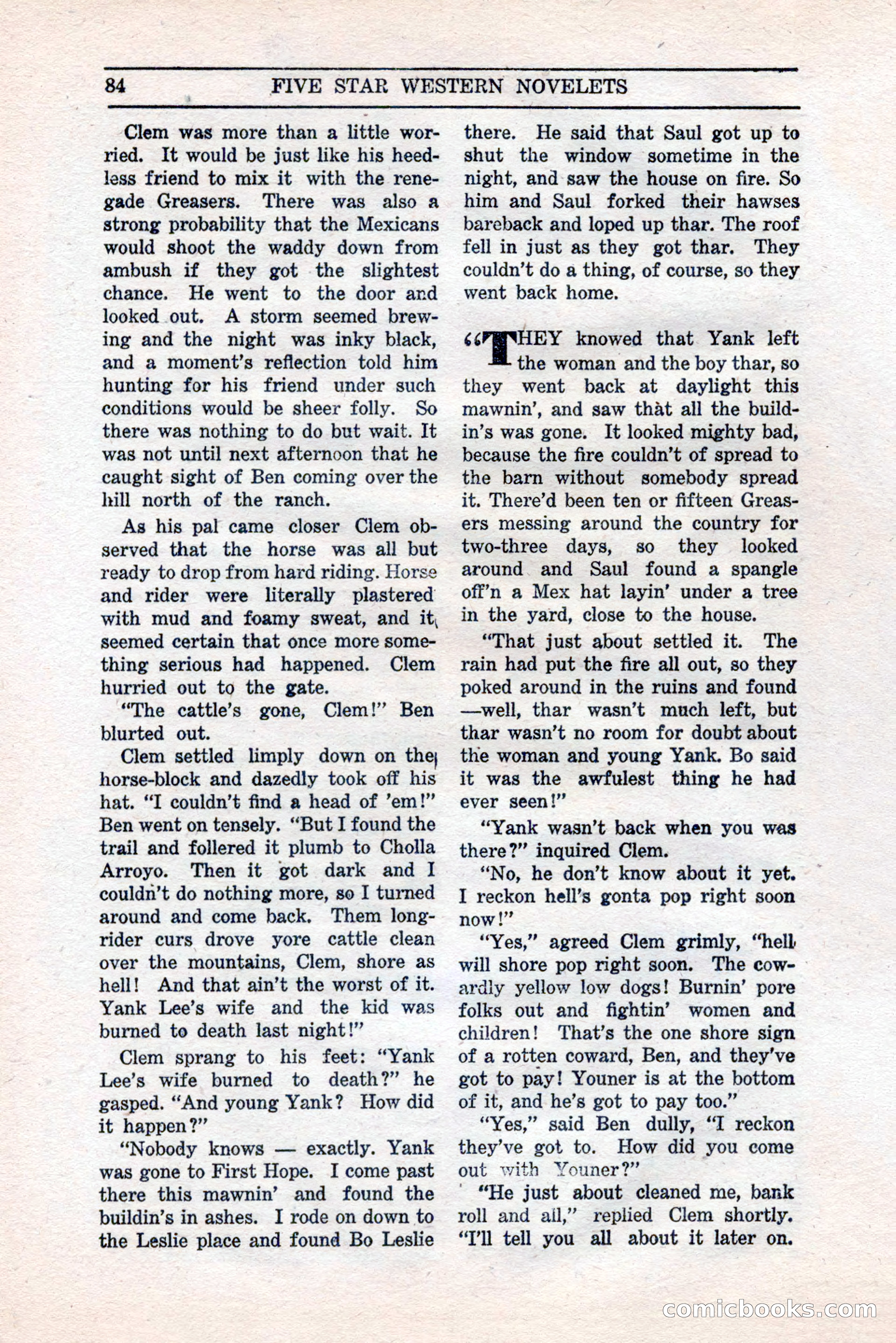 Five Star Western Novelets, September 1937 — page 86 of 116