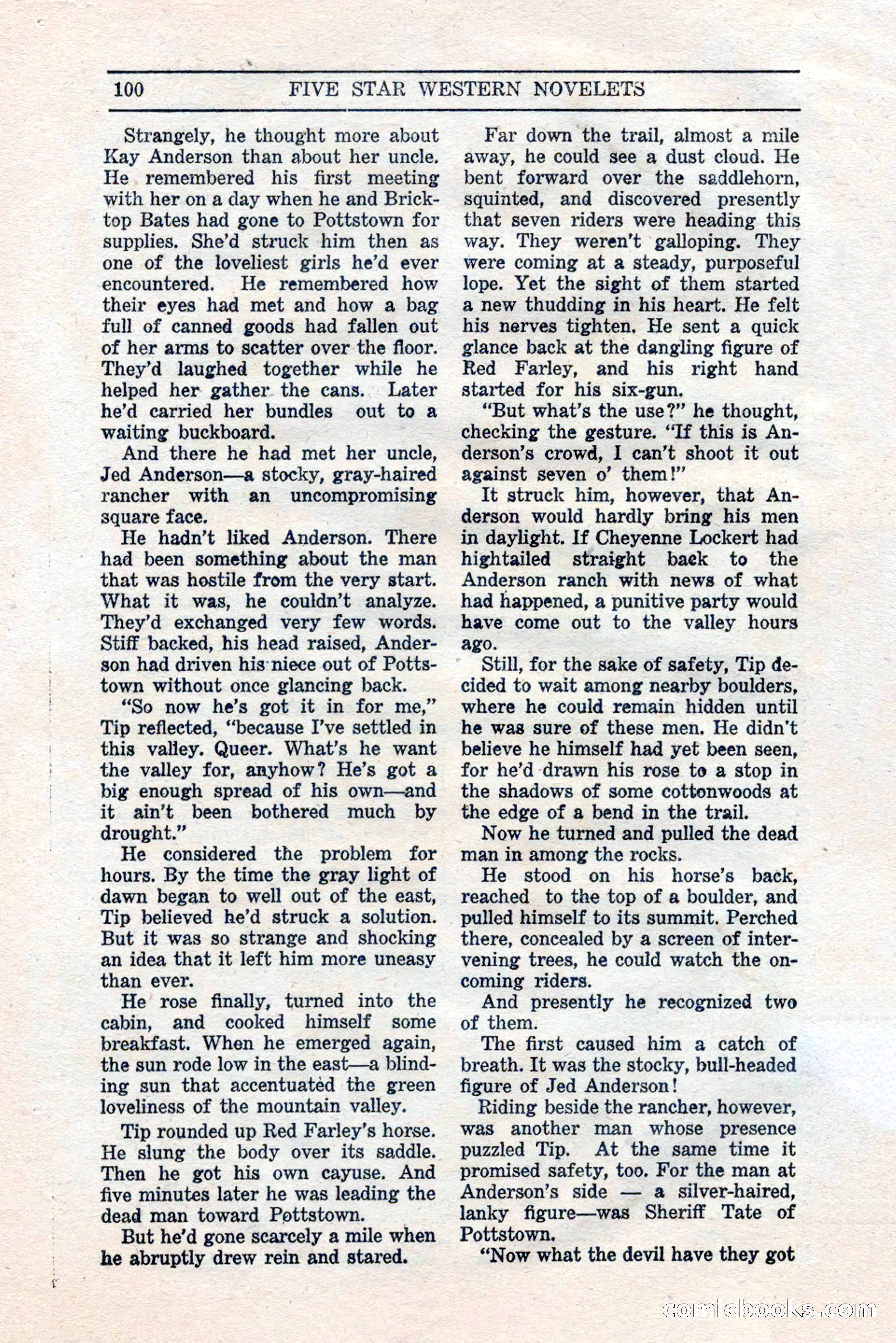 Five Star Western Novelets, September 1937 — page 102 of 116