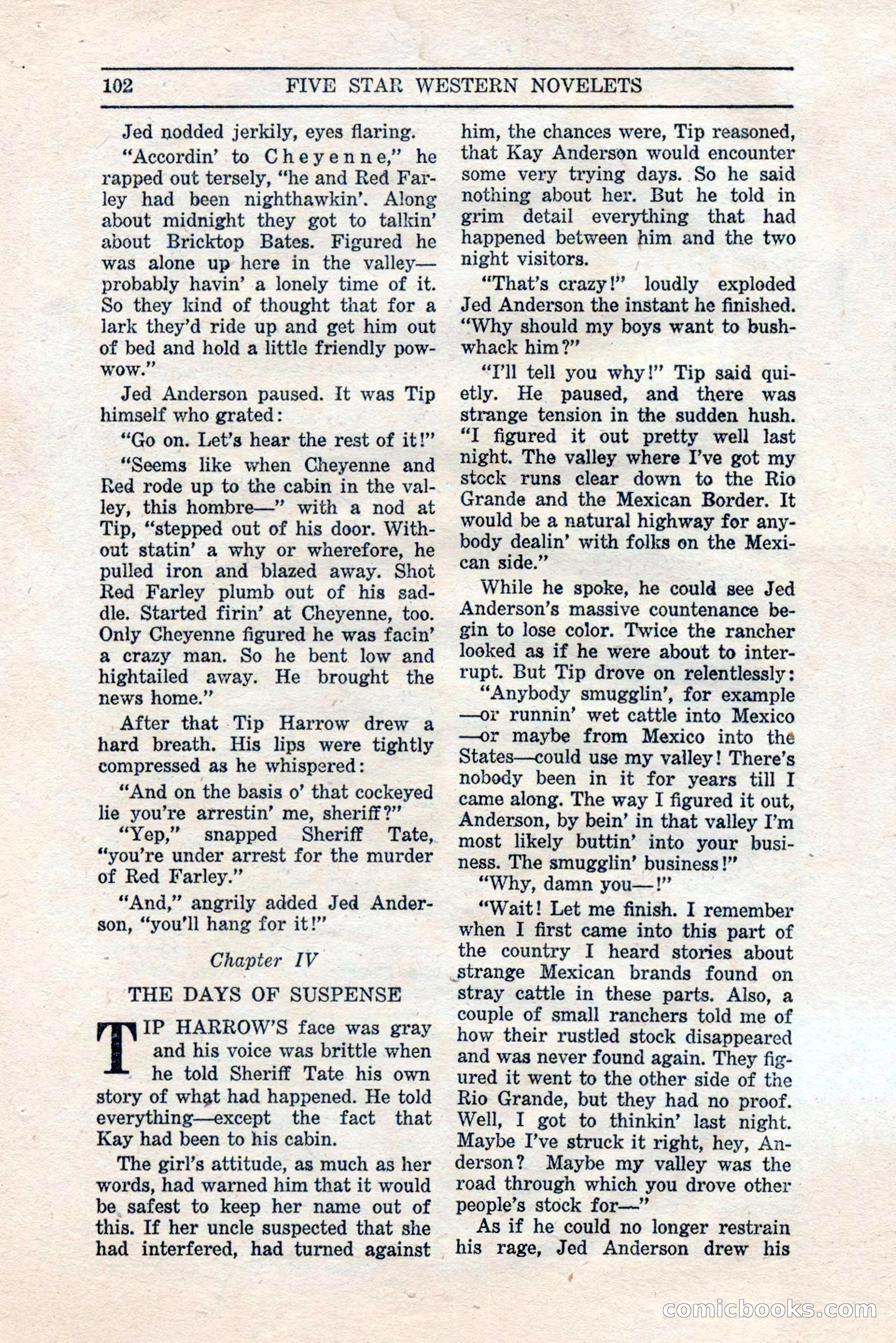 Five Star Western Novelets, September 1937 — page 104 of 116