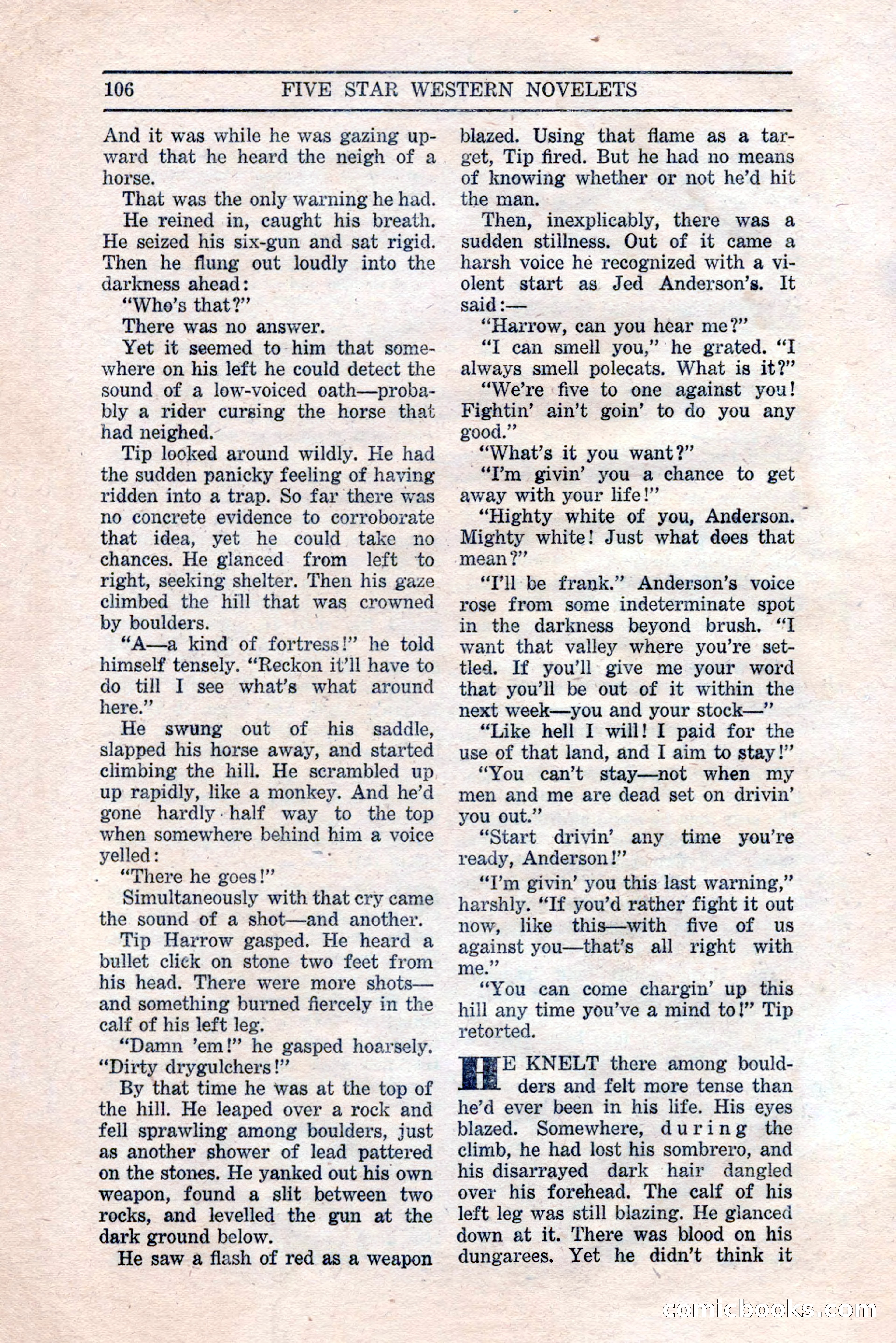 Five Star Western Novelets, September 1937 — page 108 of 116