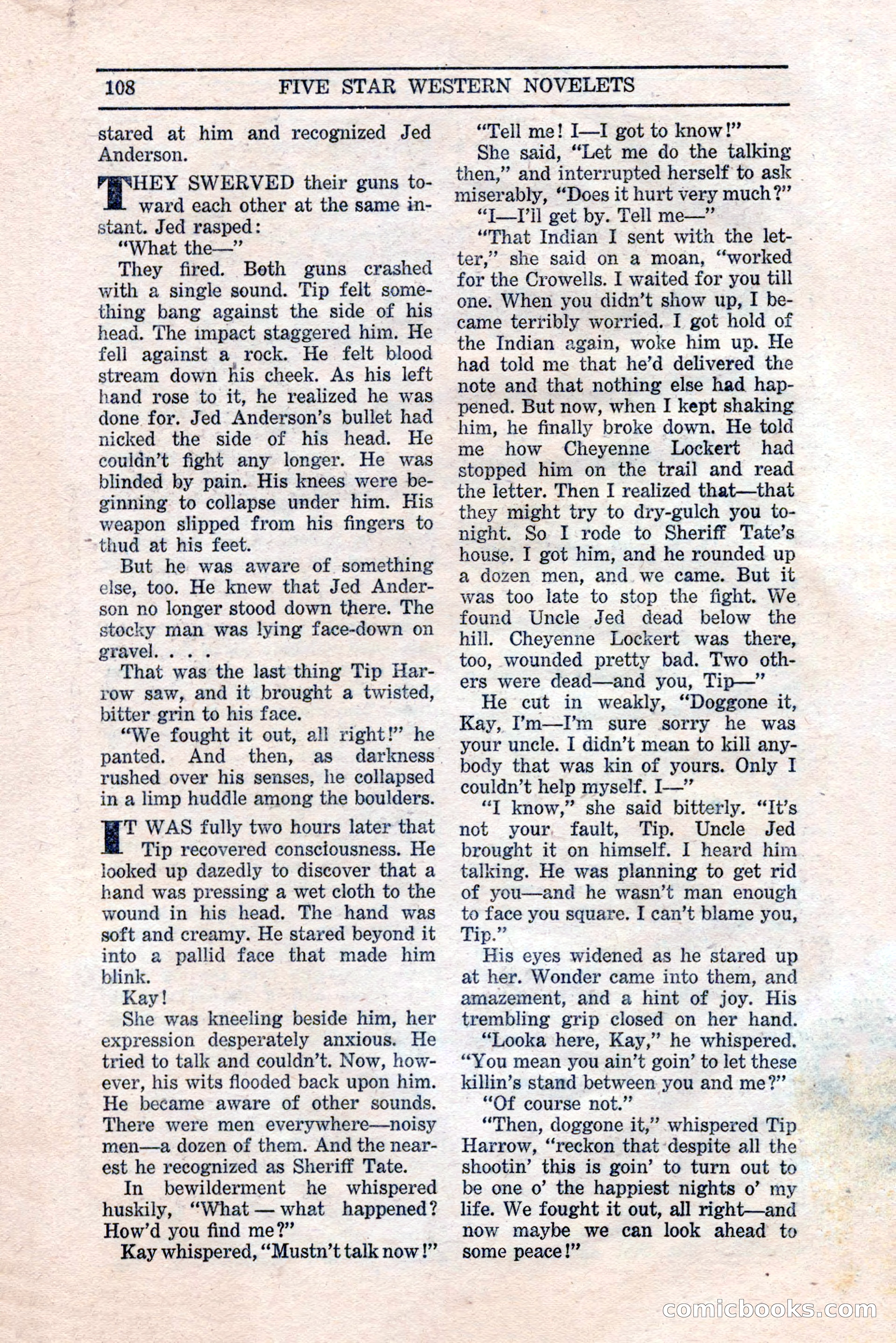 Five Star Western Novelets, September 1937 — page 110 of 116